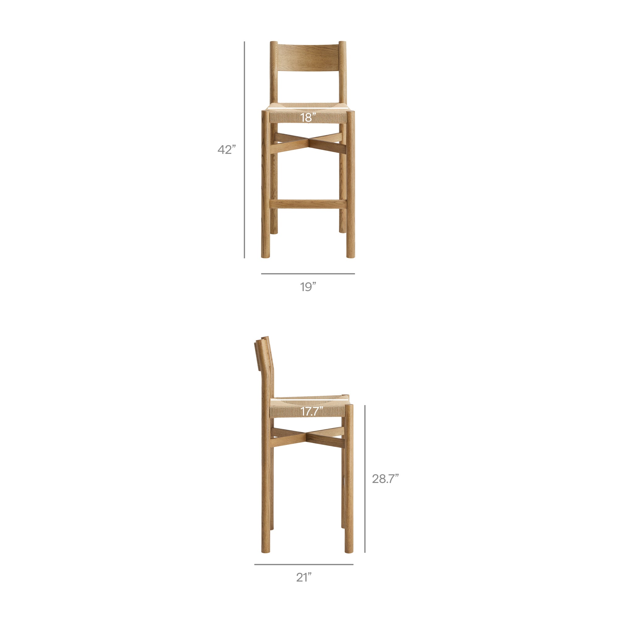 Alvia 5-Piece Rectangular Wood Bar Table With Bar Stools Set