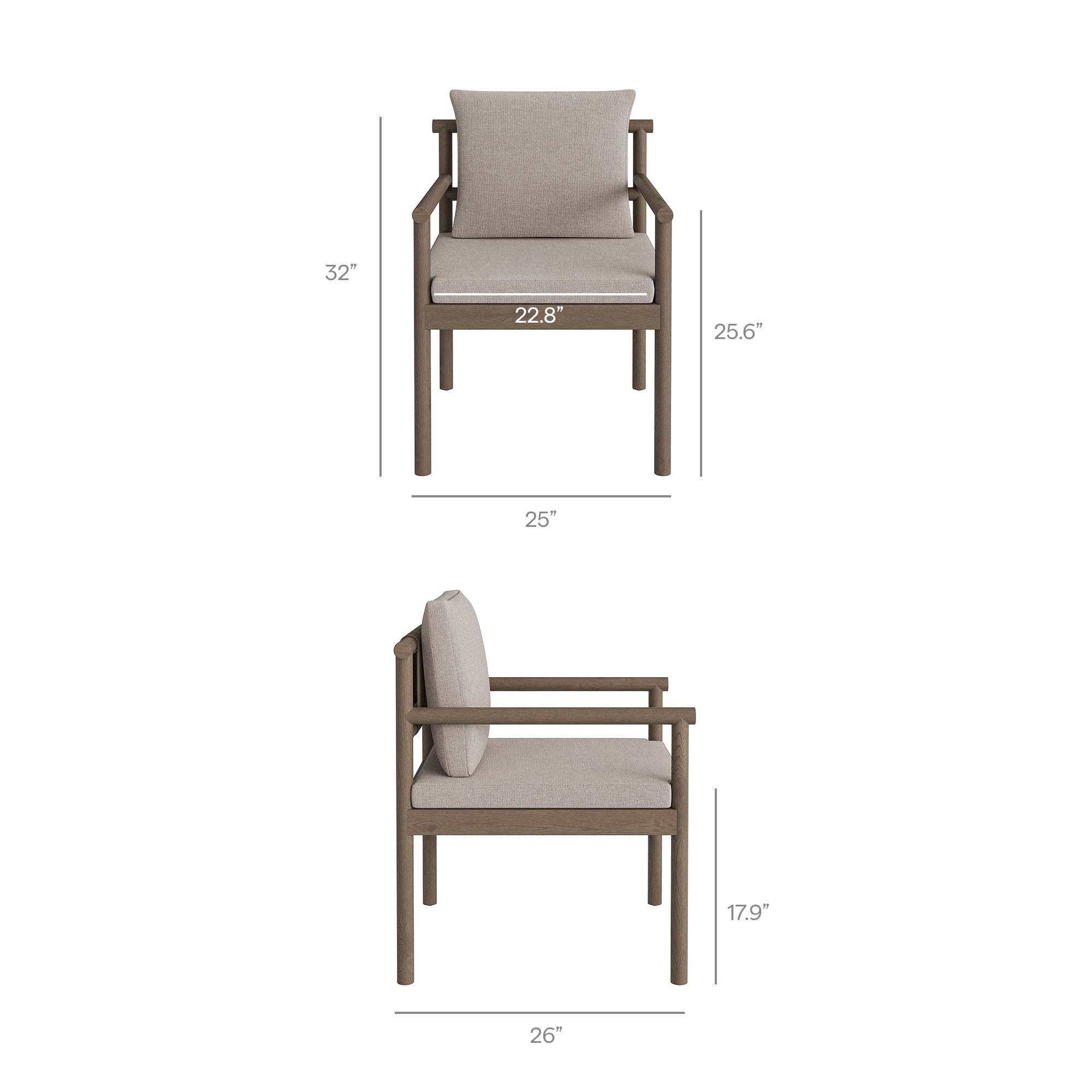 Eleni Outdoor Patio Teak Wood Rope Dining Chair