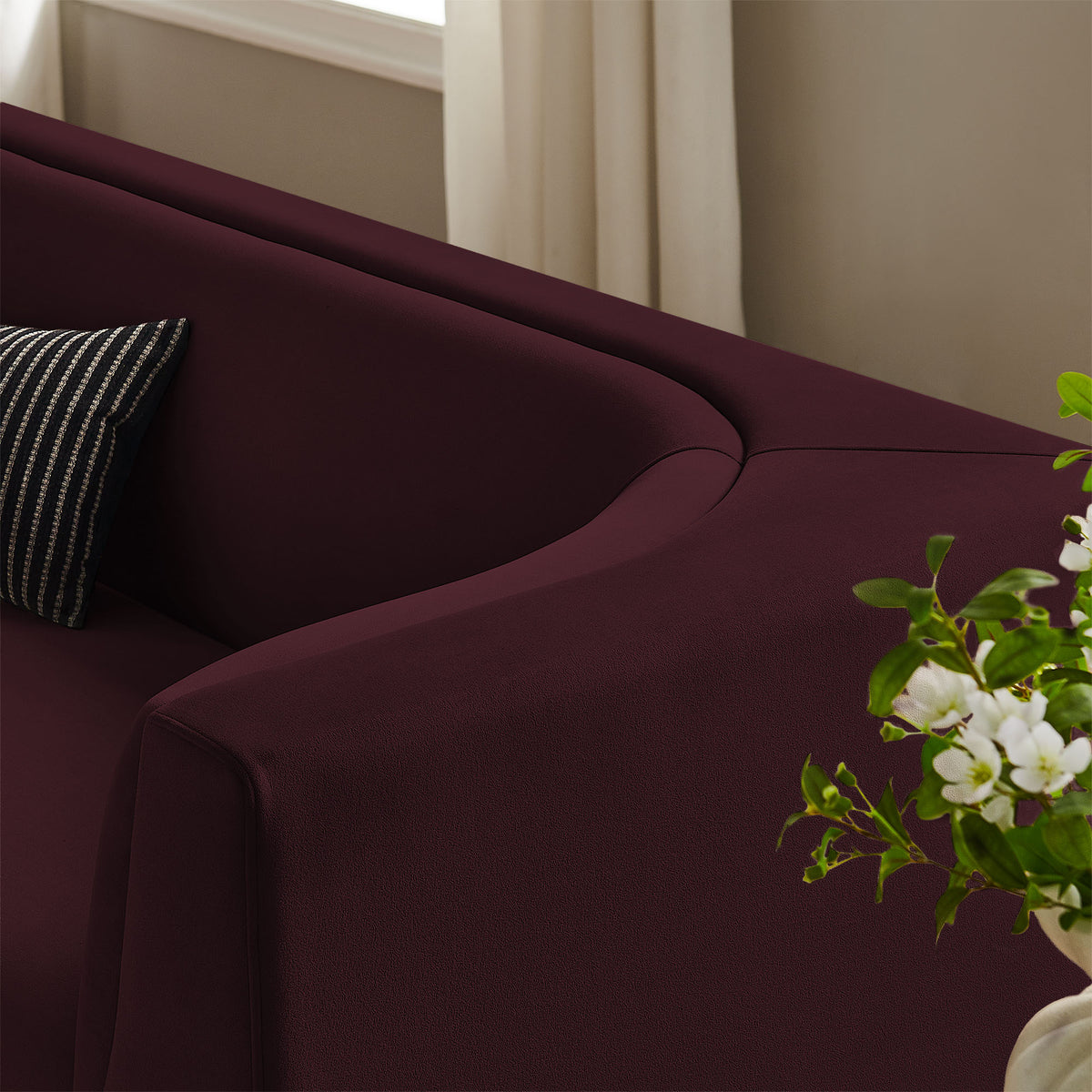 Hilda 86" Curved Back Performance Velvet Sofa