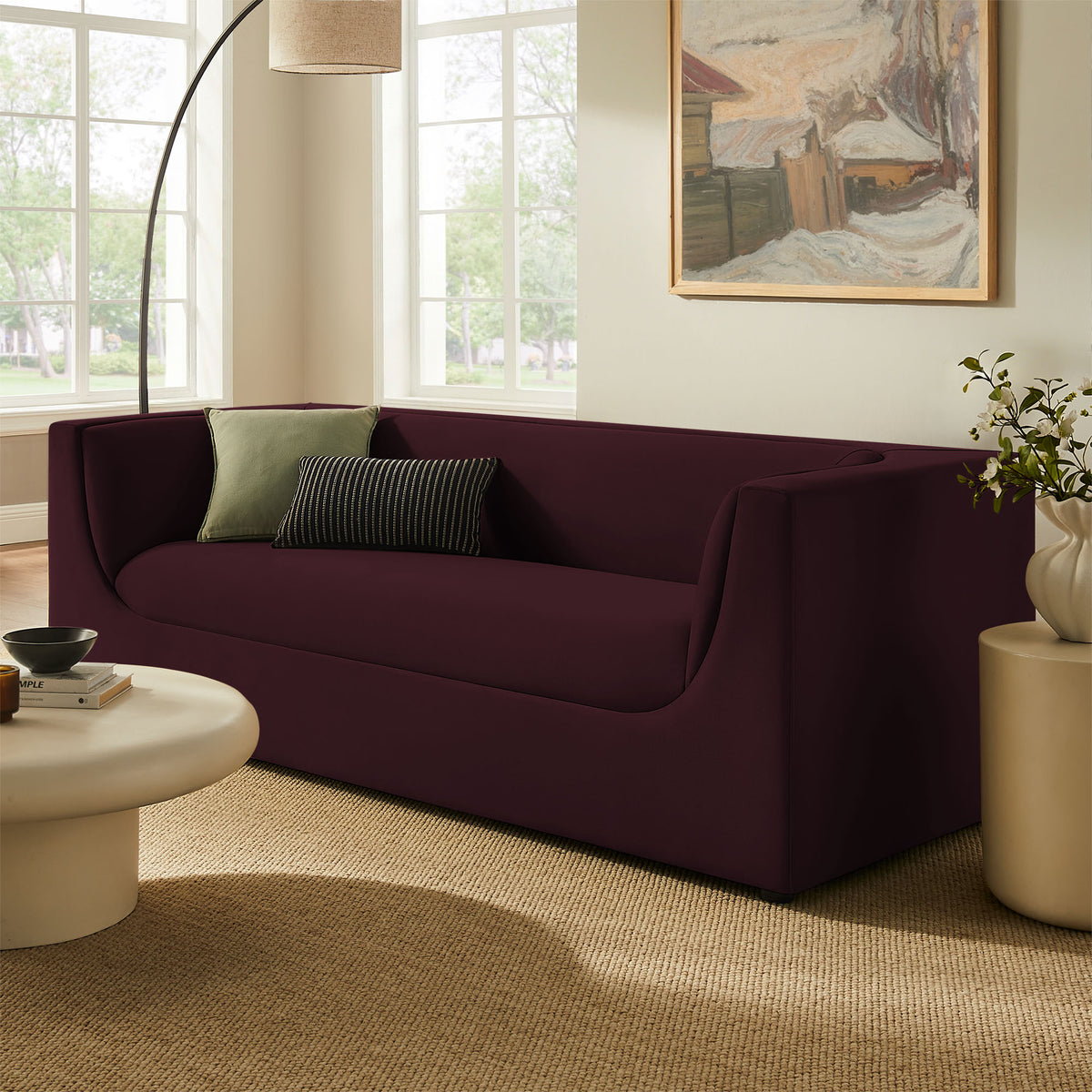 Hilda 86" Curved Back Performance Velvet Sofa