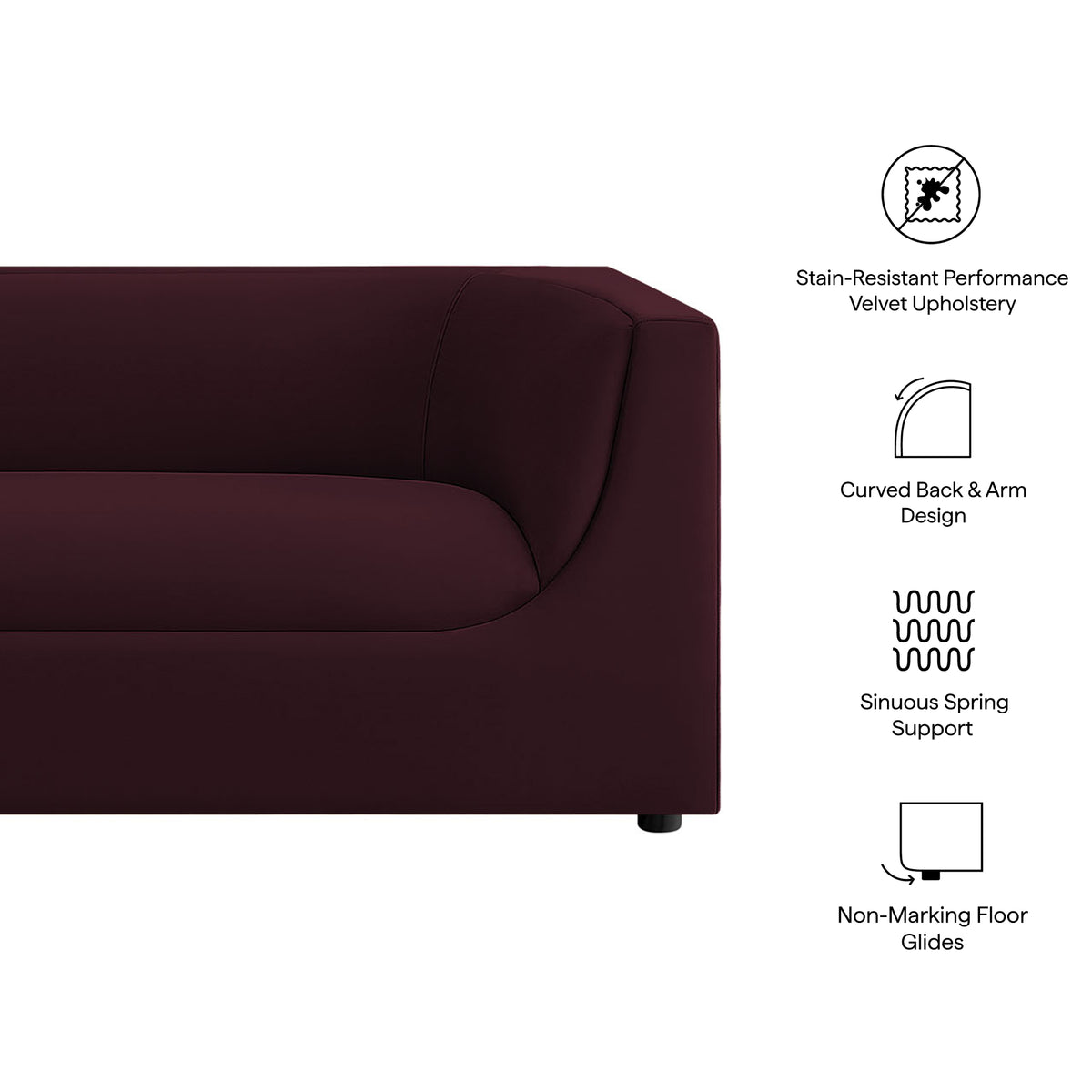 Hilda 86" Curved Back Performance Velvet Sofa