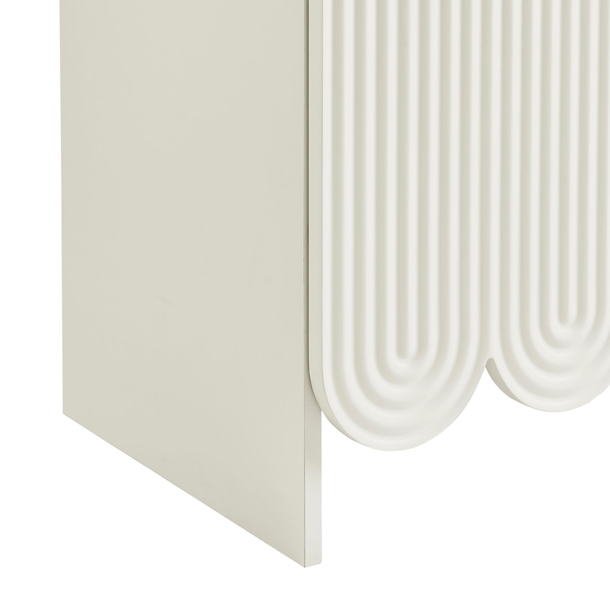 Dahlia 78 Inch Fluted and Scalloped Arched Storage Cabinet