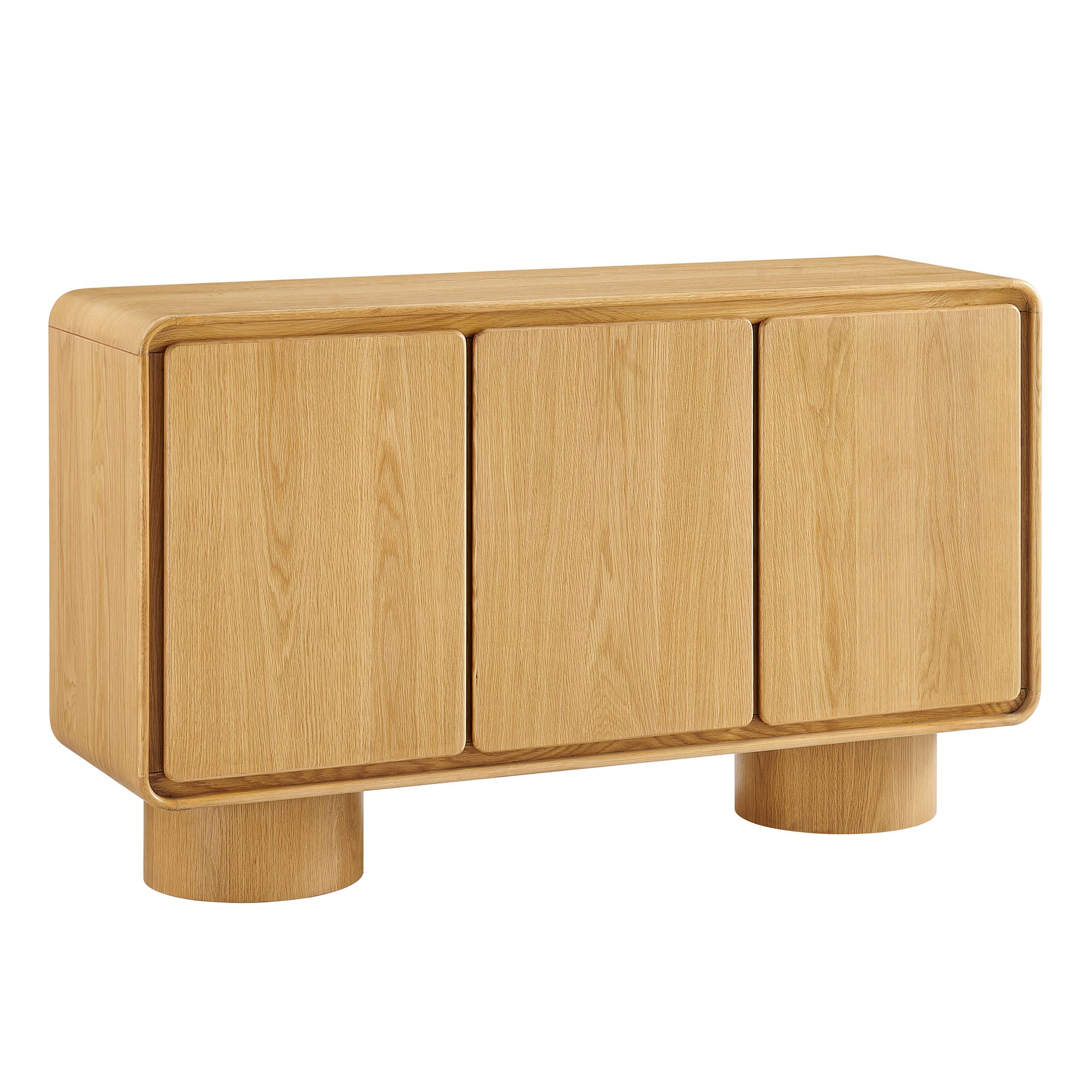 Lumo 3-Door Curved Wood Accent Cabinet