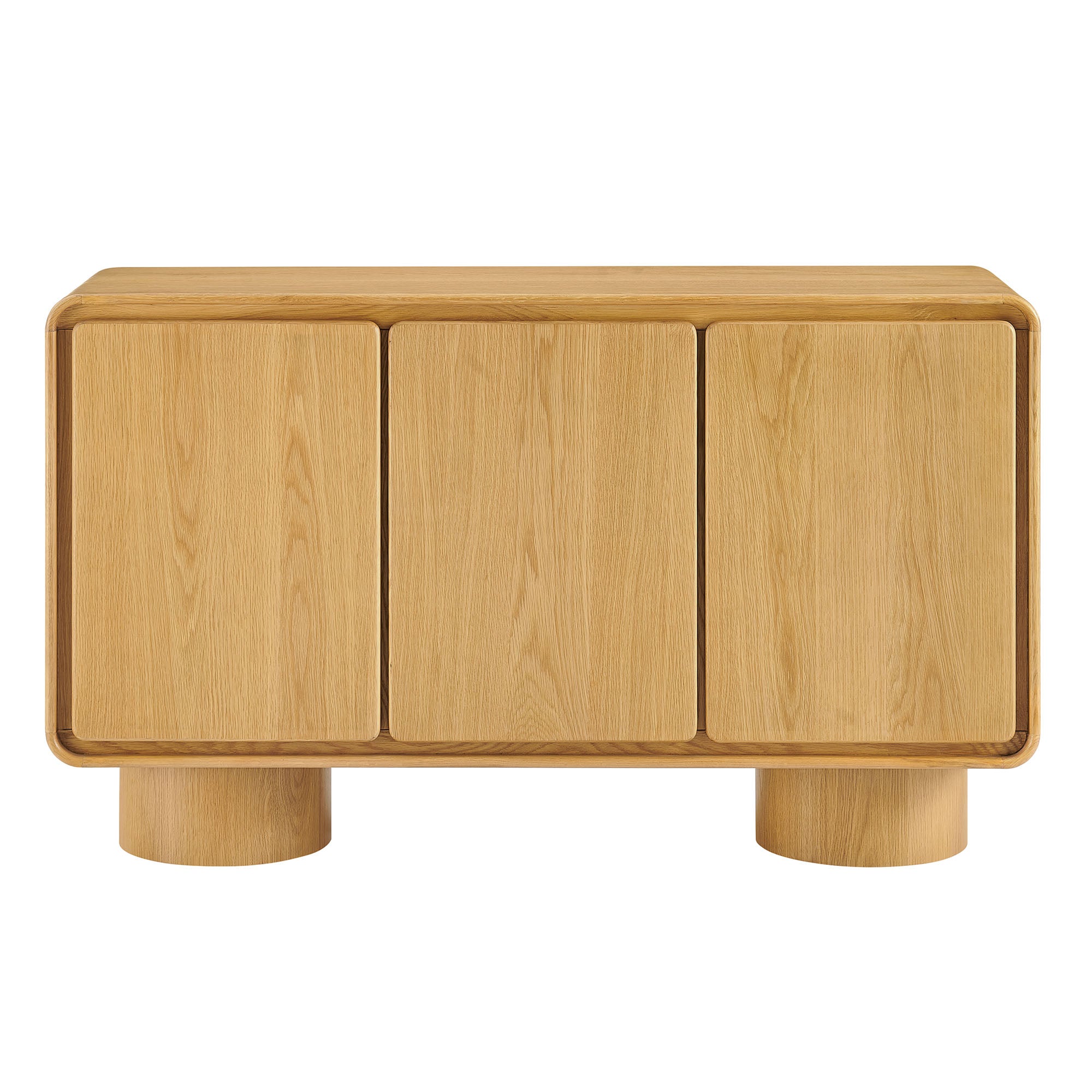 Lumo 3-Door Curved Wood Accent Cabinet