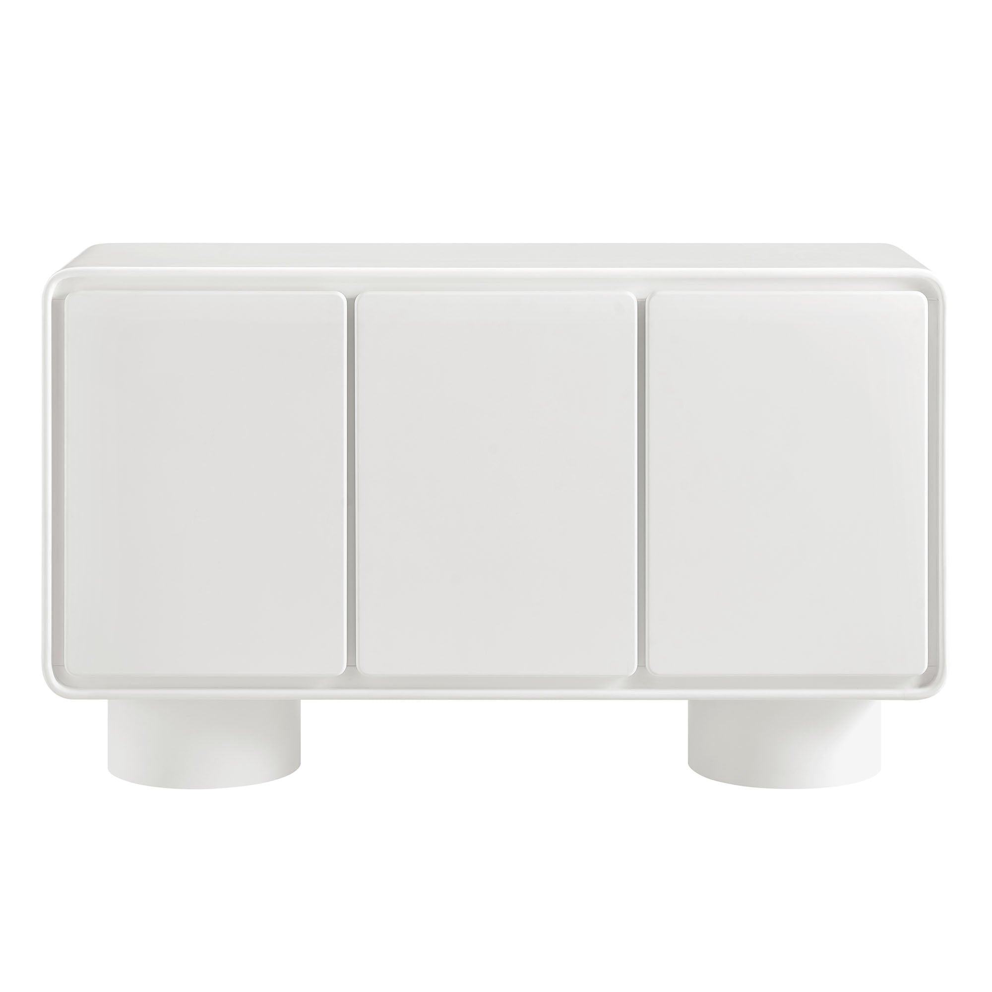 Lumo 3-Door Curved Wood Accent Cabinet
