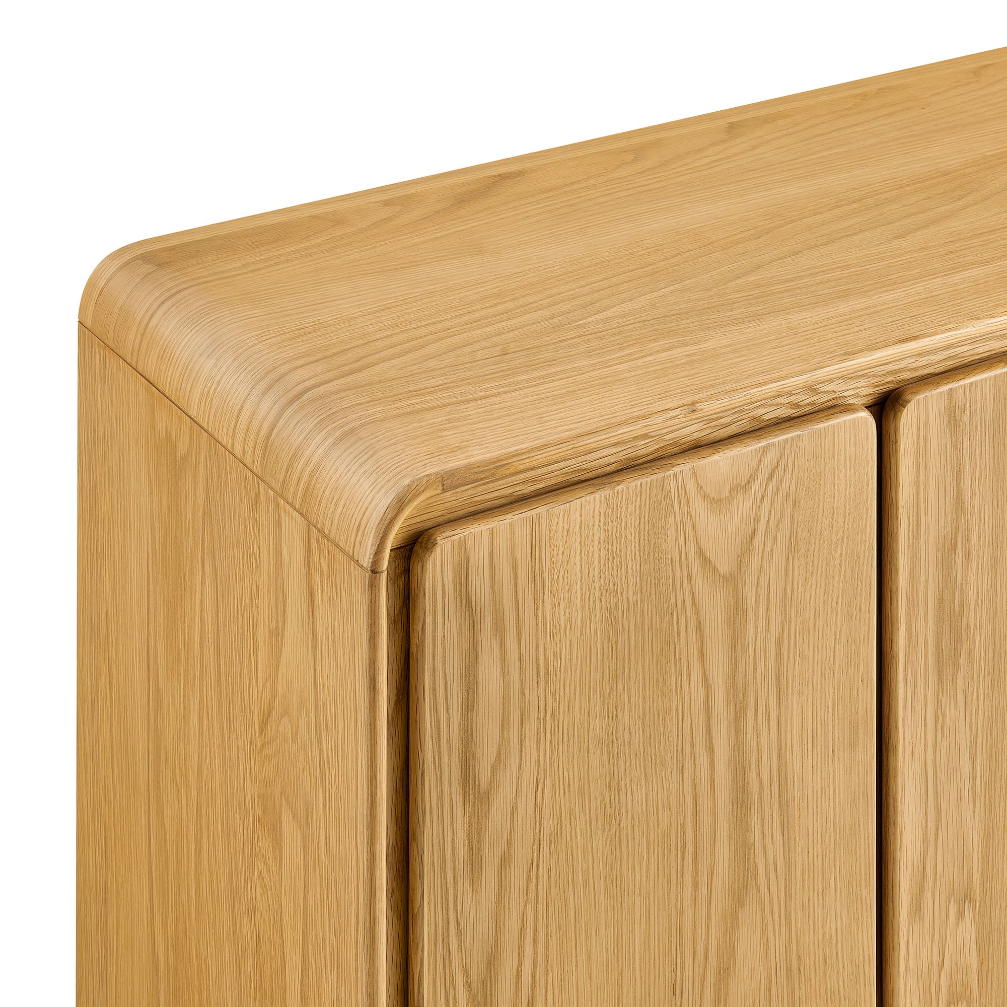 Lumo 4-Door Curved Wood Accent Cabinet