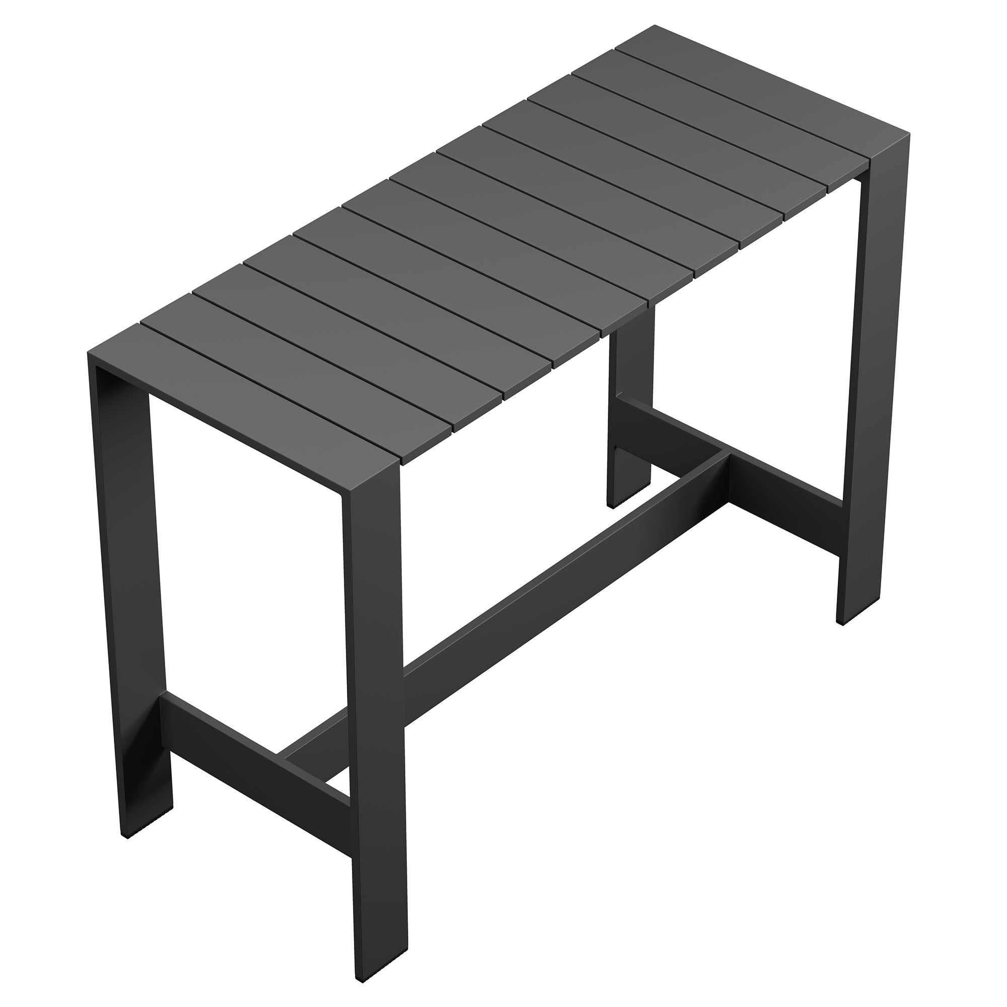 Tahoe 59 Inch Rectangle Outdoor Patio Aluminum Bar Table