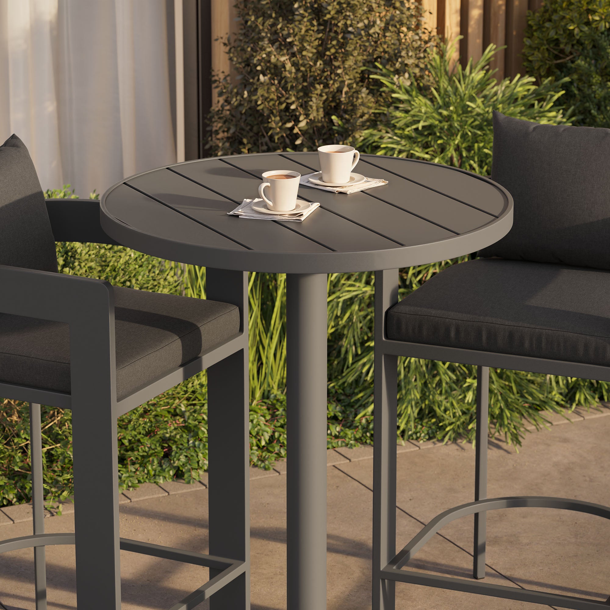 Tahoe 3-Piece Outdoor Patio Aluminum Bar Set