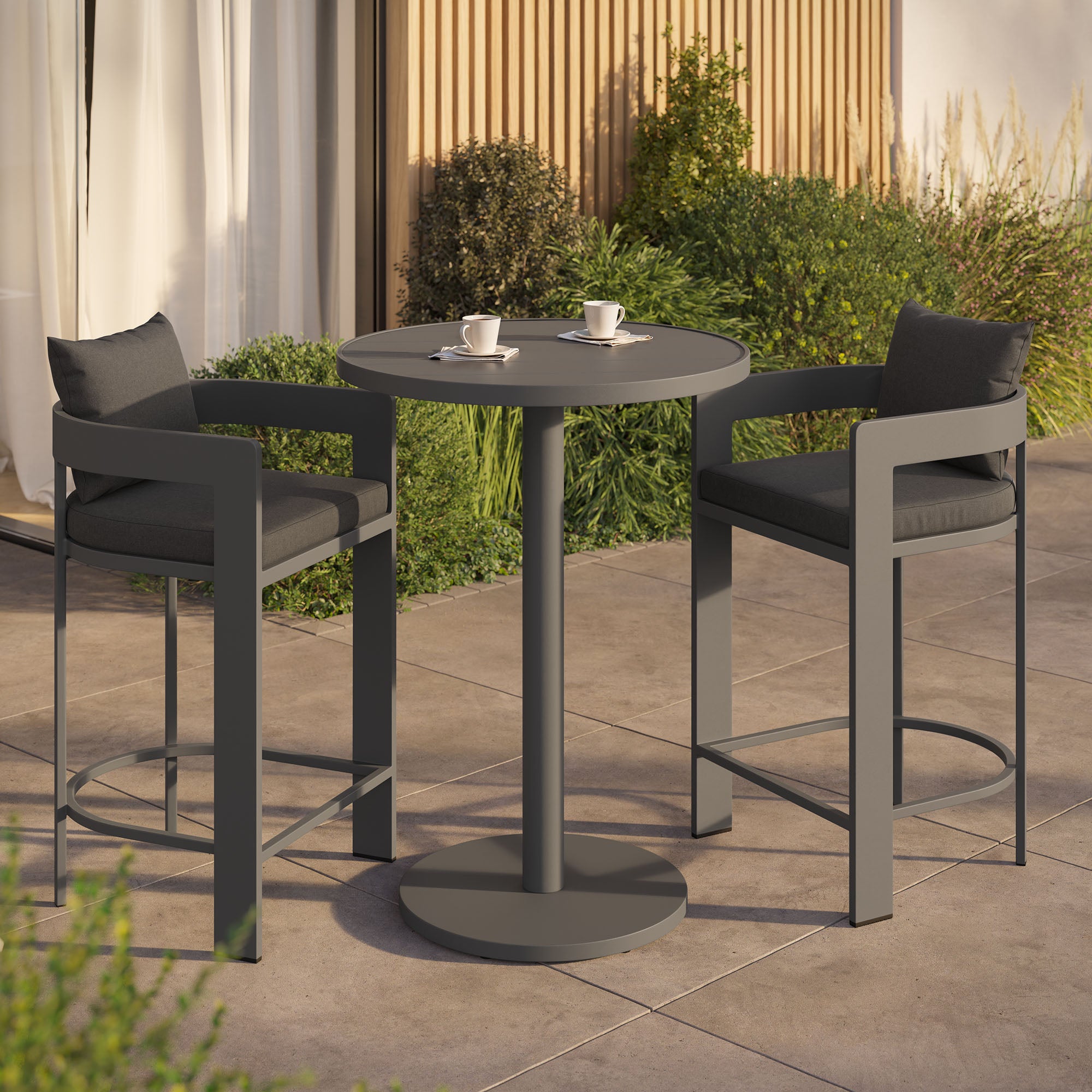 Tahoe 3-Piece Outdoor Patio Aluminum Bar Set