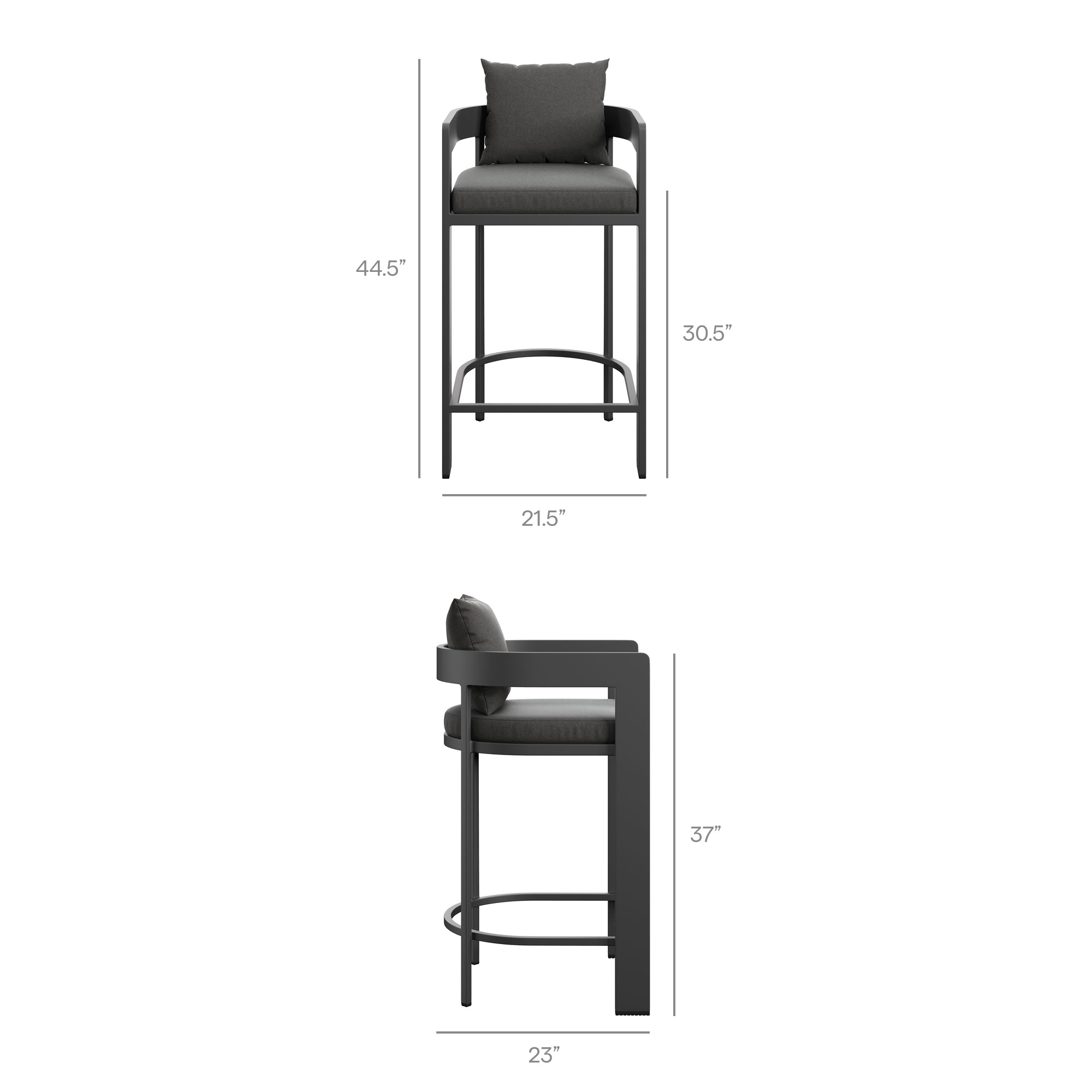 Tahoe 3-Piece Outdoor Patio Aluminum Bar Set