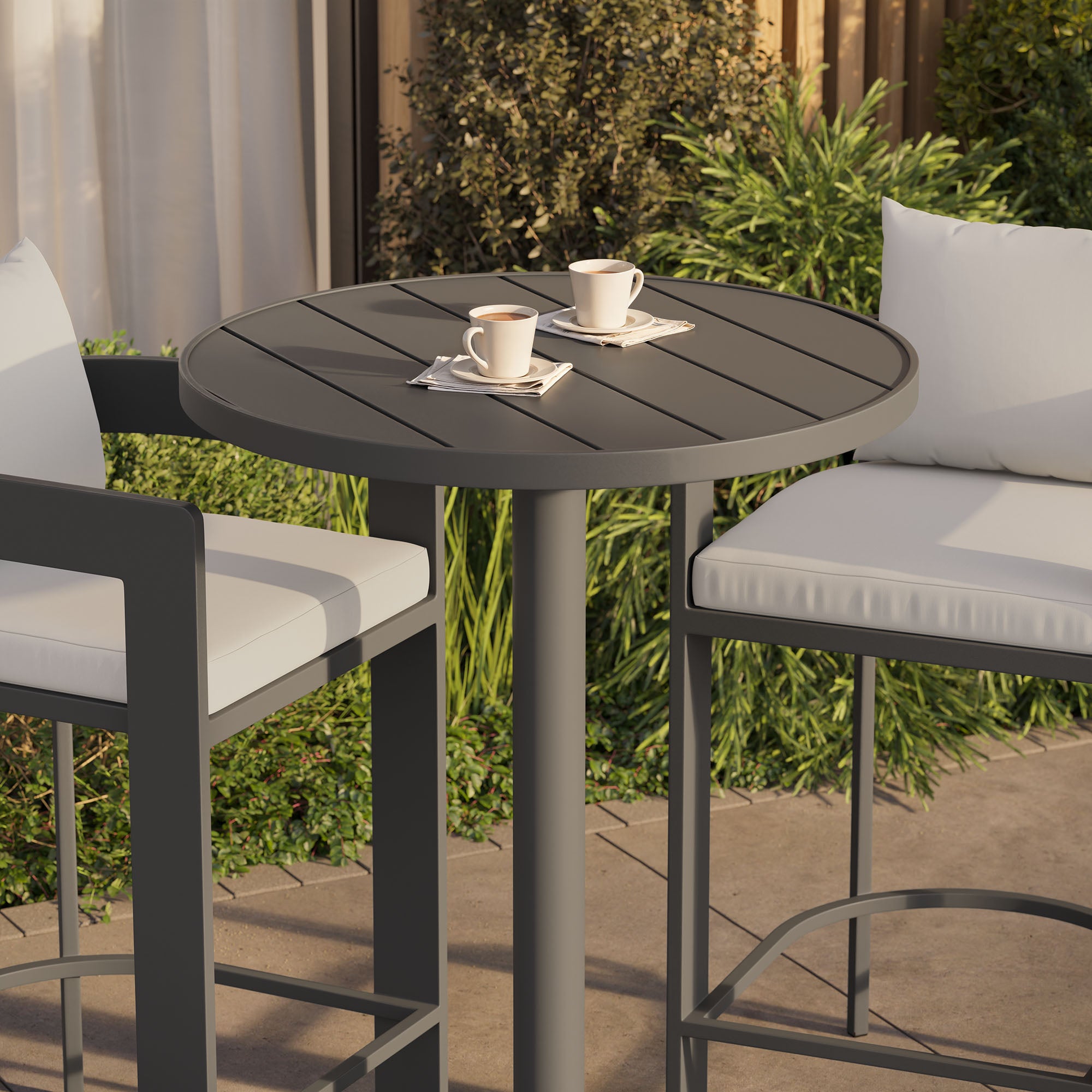 Tahoe 3-Piece Outdoor Patio Aluminum Bar Set