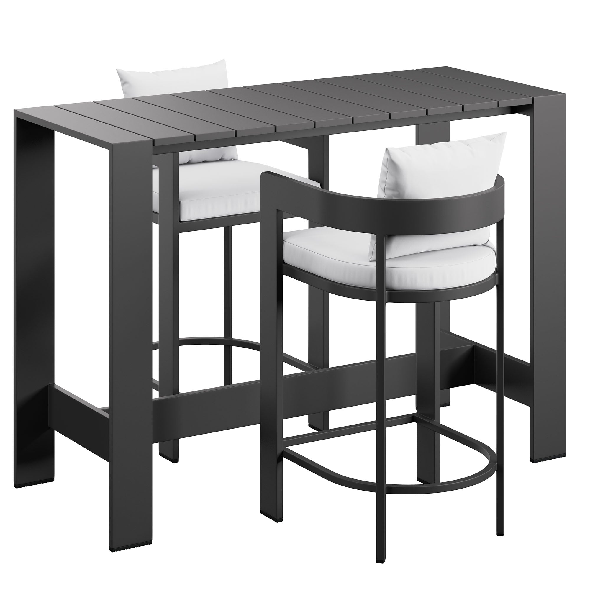 Tahoe 3-Piece Outdoor Patio Aluminum Bar Table Set