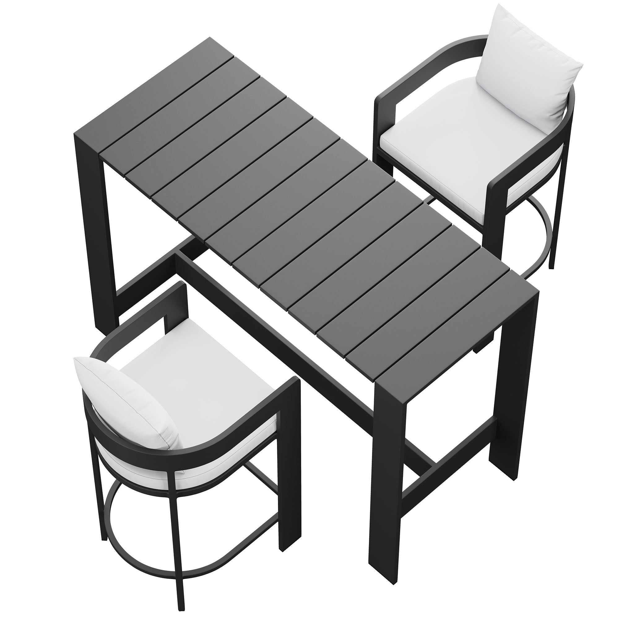 Tahoe 3-Piece Outdoor Patio Aluminum Bar Table Set