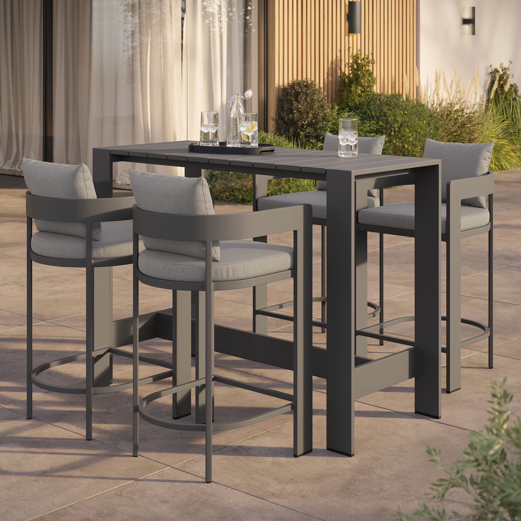 Tahoe 5-Piece Outdoor Patio Bar Table Set
