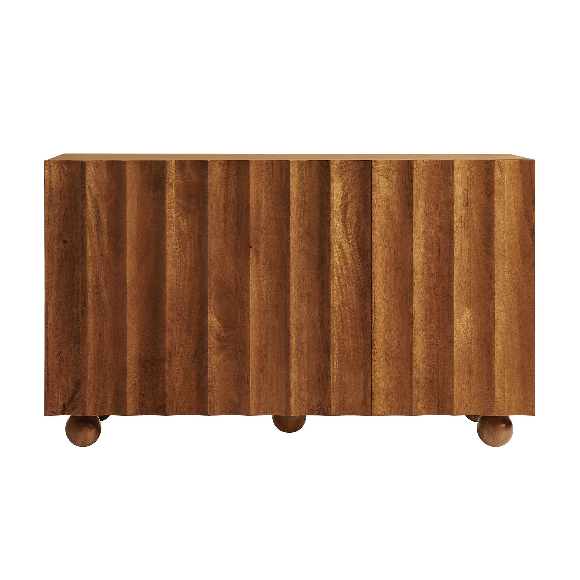 Sorren 54 Inch Scalloped Wood 3-Door Sideboard