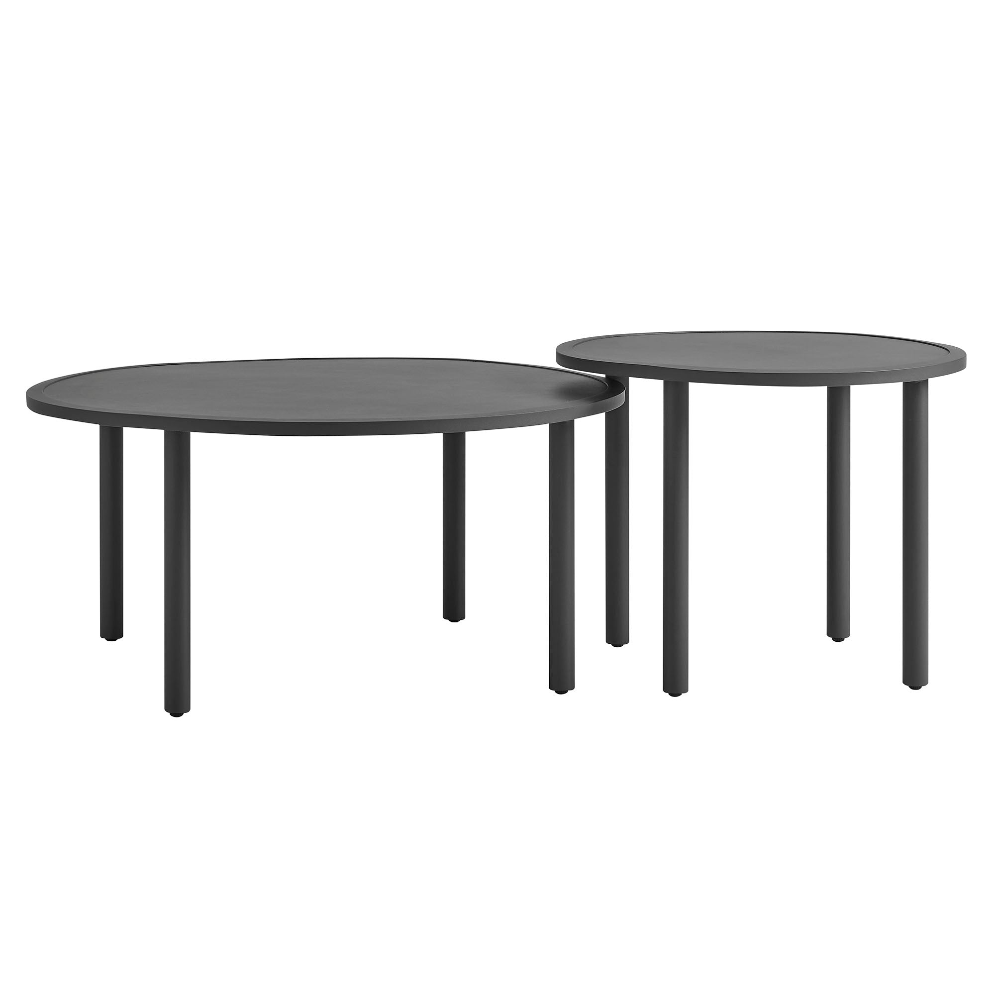 Porta 2 Piece Nesting Outdoor Patio Aluminum Coffee Table Set