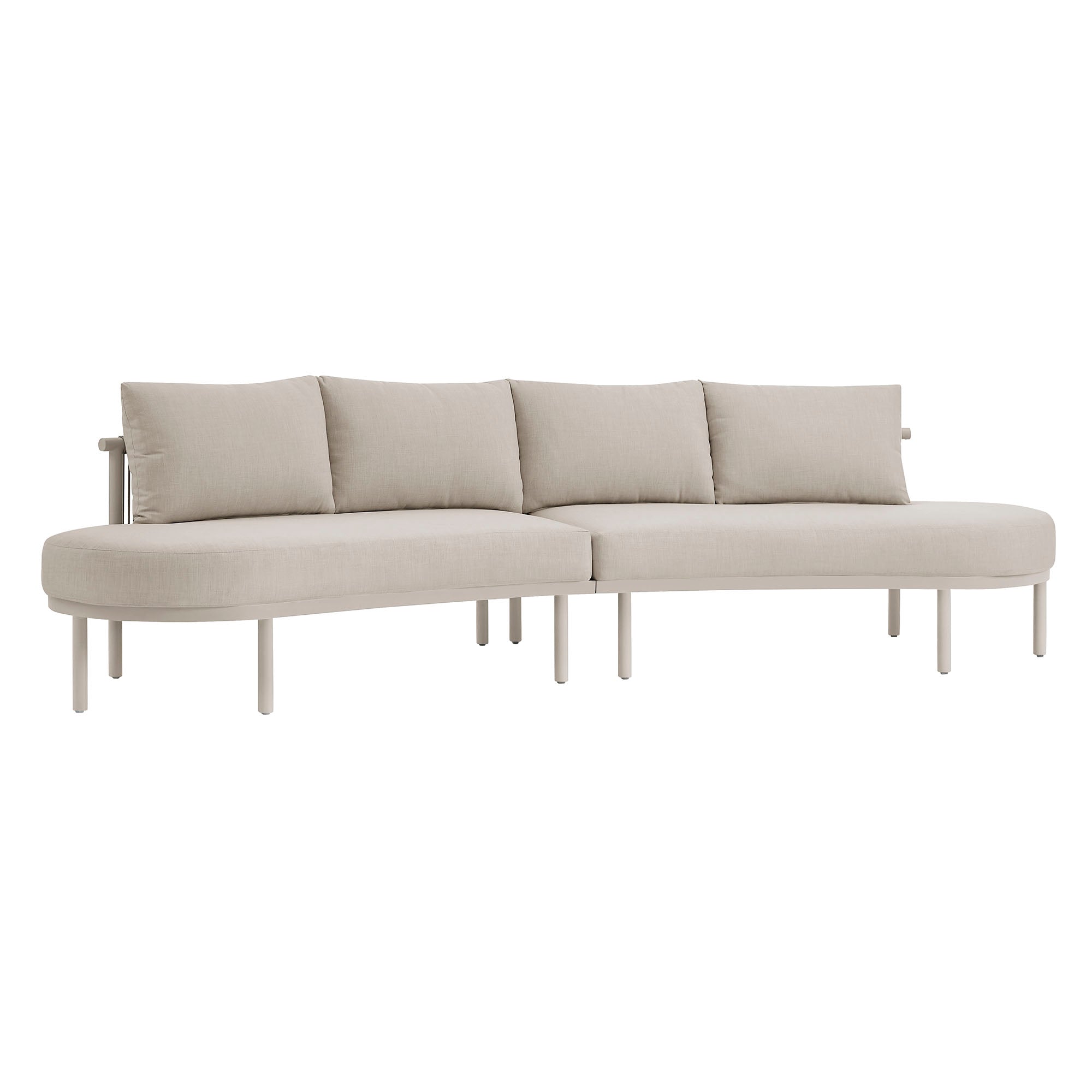 Porta 2 Piece Outdoor Patio Aluminum Modular Sofa