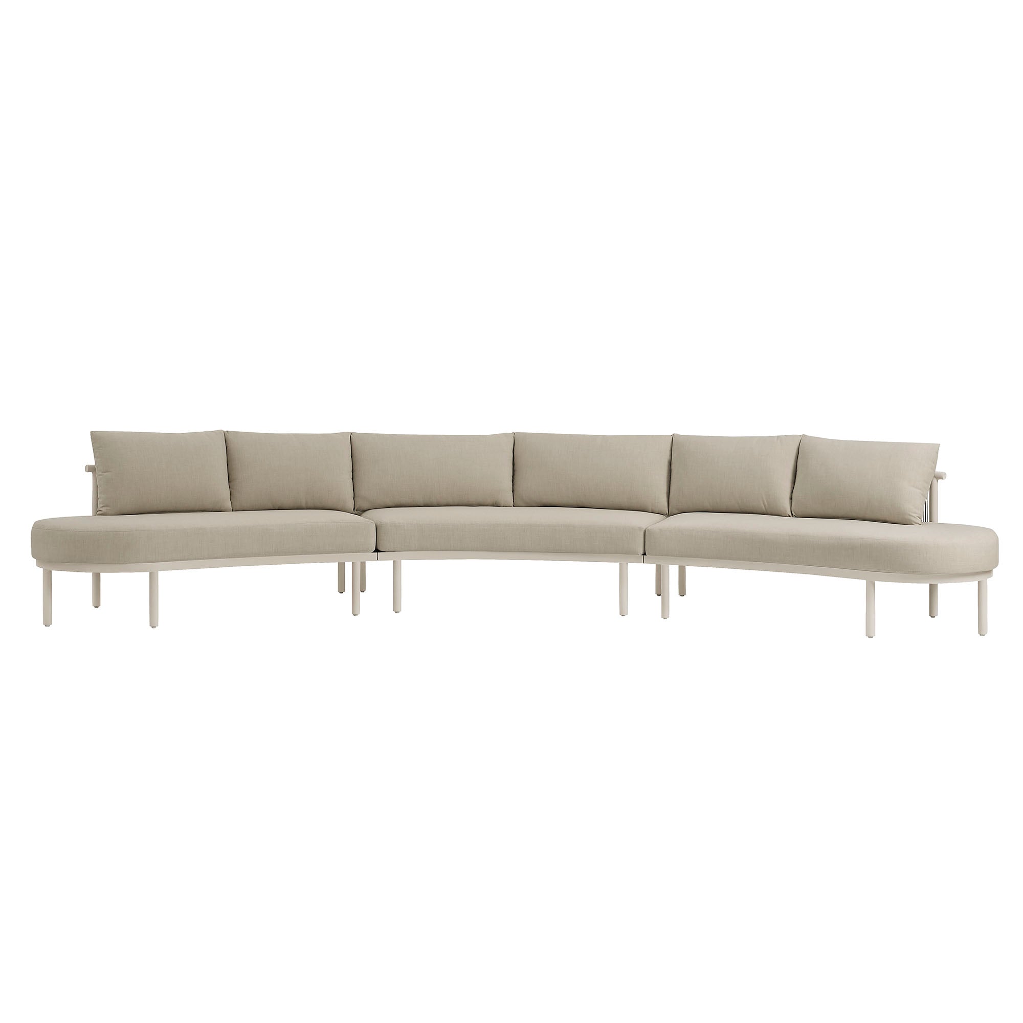 Porta 3 Piece Outdoor Patio Aluminum Modular Sofa