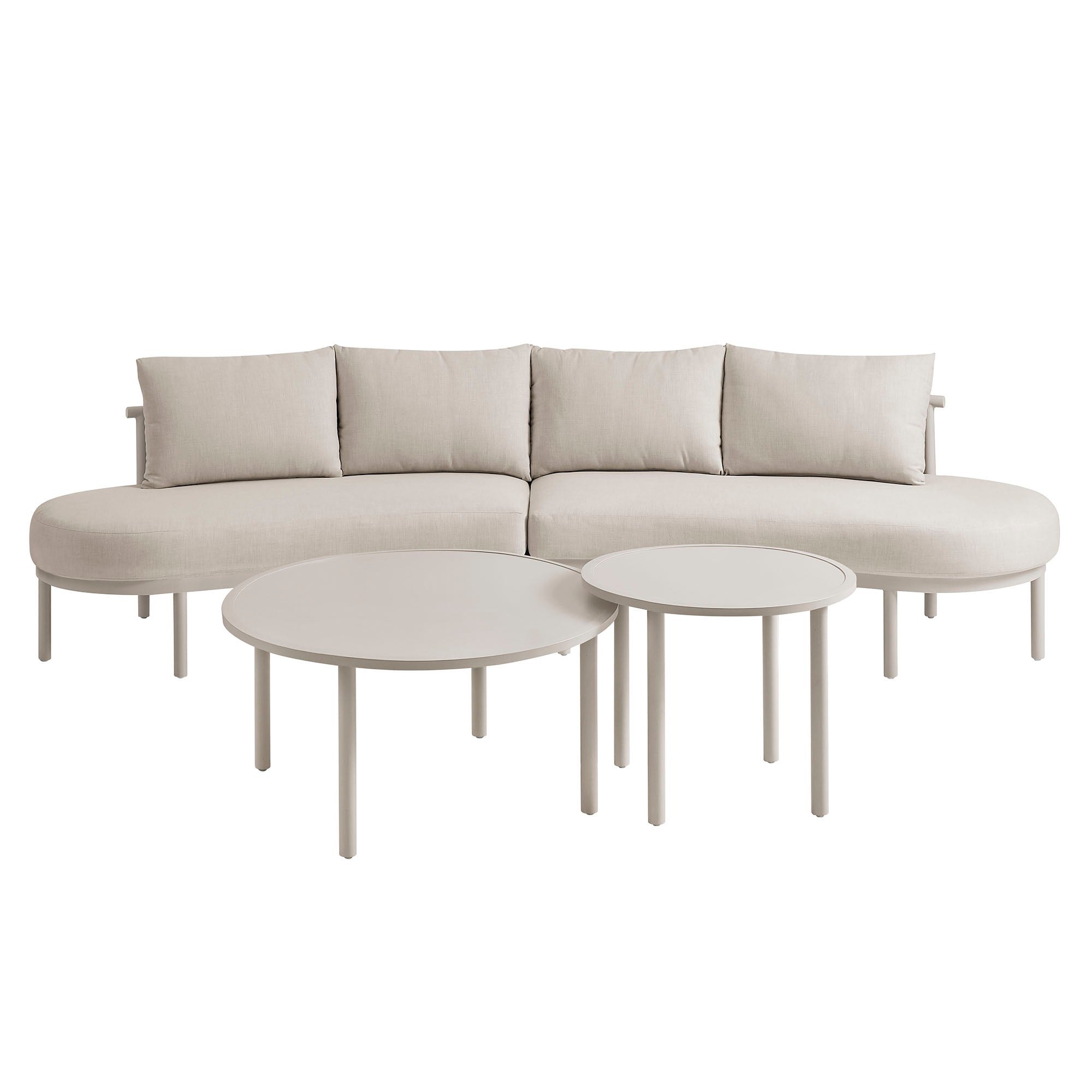 Porta 4 Piece Outdoor Patio Aluminum Modular Sofa Set