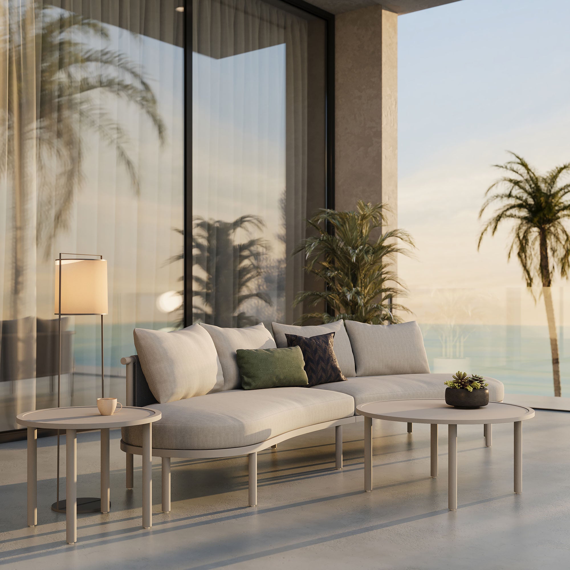Porta 4 Piece Outdoor Patio Aluminum Modular Sofa Set