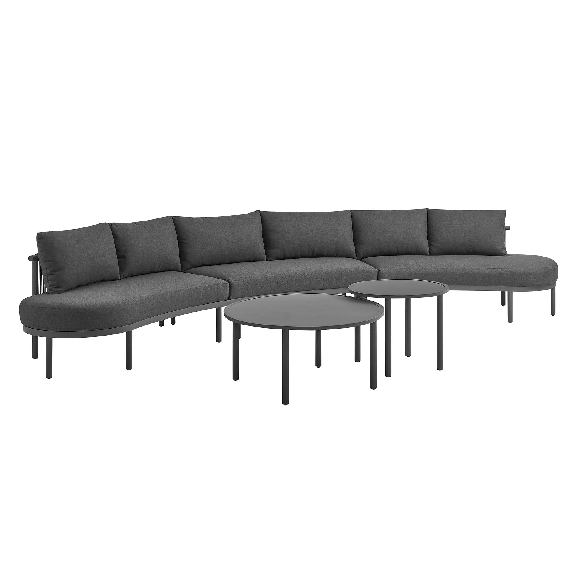 Porta 5 Piece Outdoor Patio Aluminum Modular Sofa Set