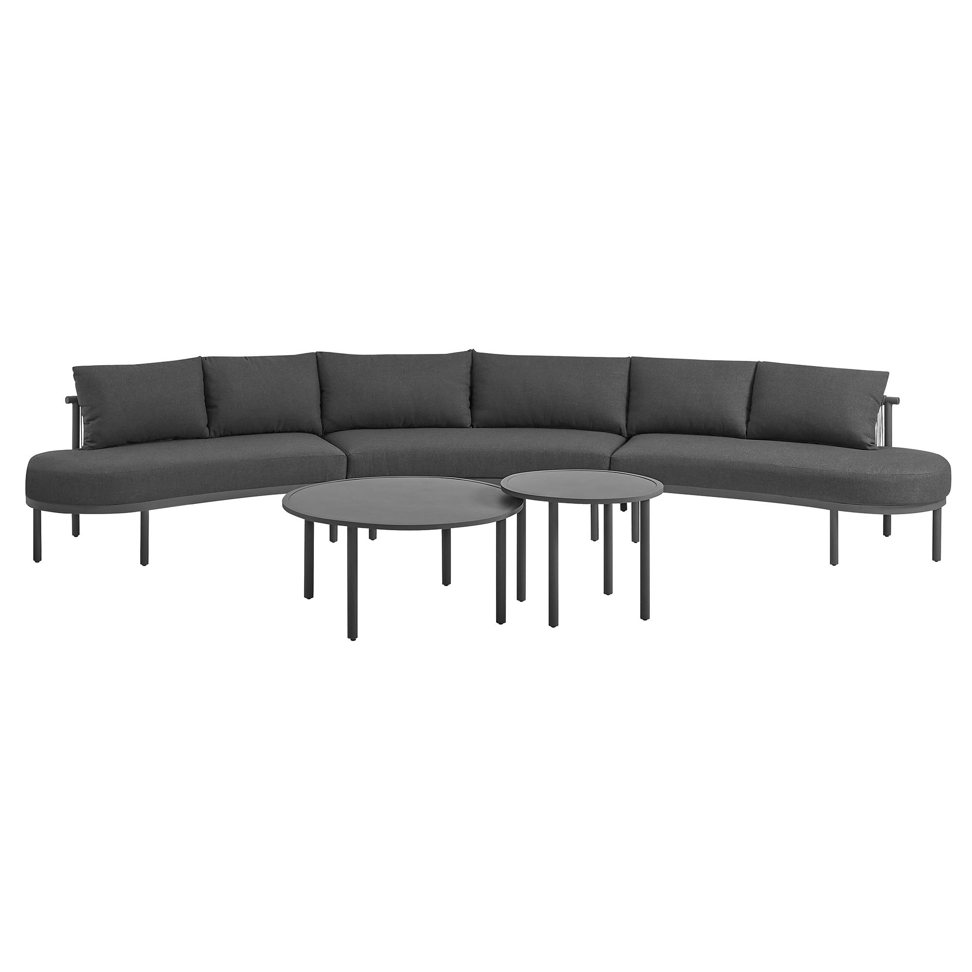 Porta 5 Piece Outdoor Patio Aluminum Modular Sofa Set