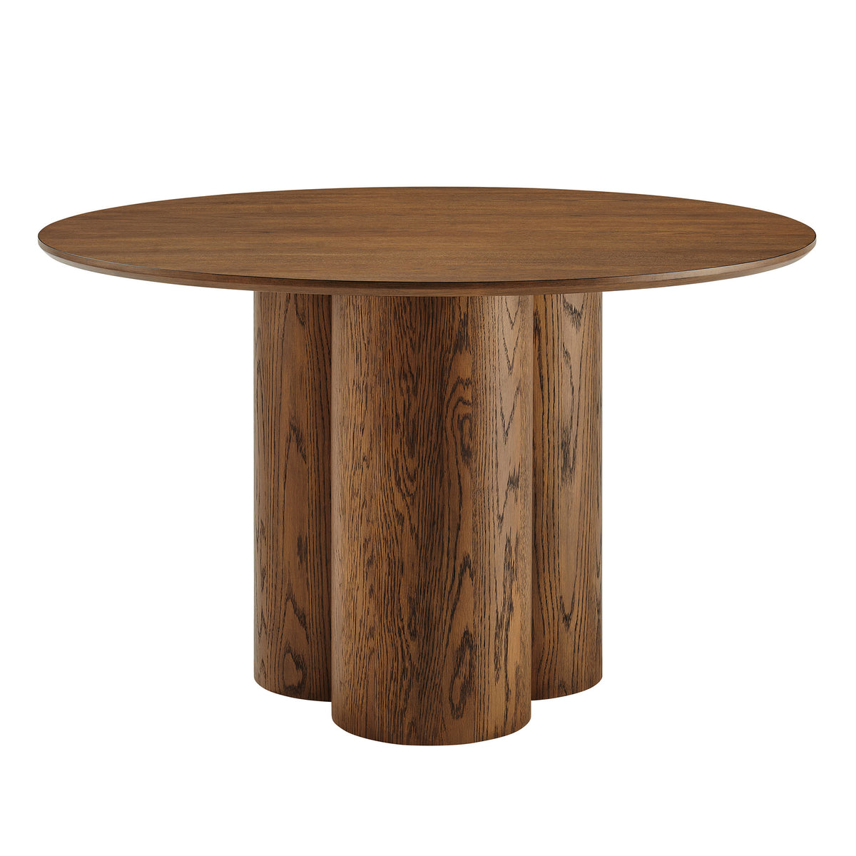 Renwick 47 Inch Oak Veneer Round Pedestal Dining Table