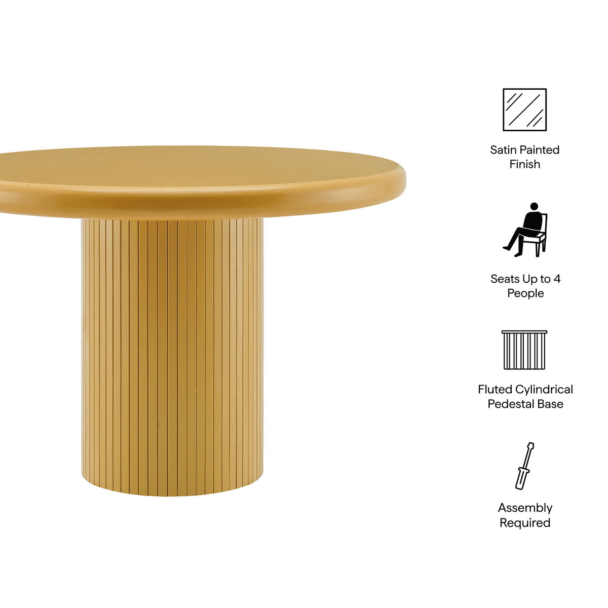 Belmonte 45 Inch Painted Wood Round Pedestal Dining Table