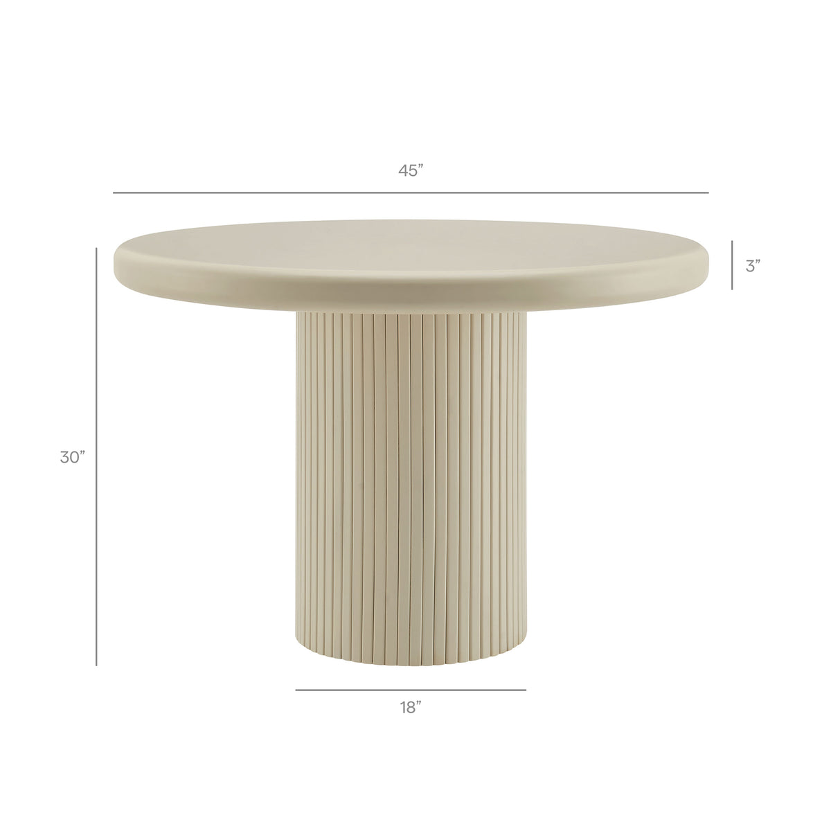 Belmonte 45 Inch Painted Wood Round Pedestal Dining Table
