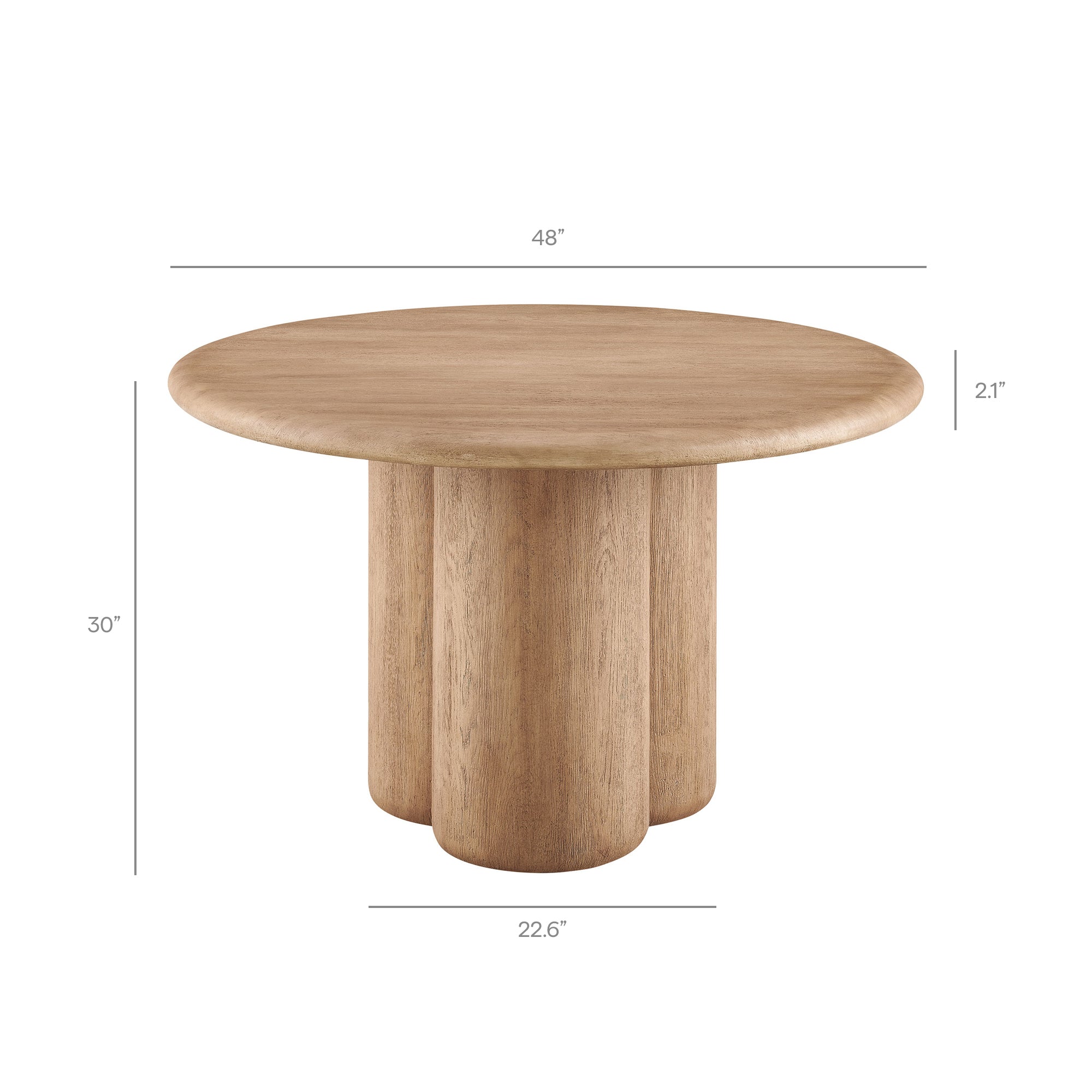 Tori 48 Inch Round Indoor and Outdoor Patio Dining Table