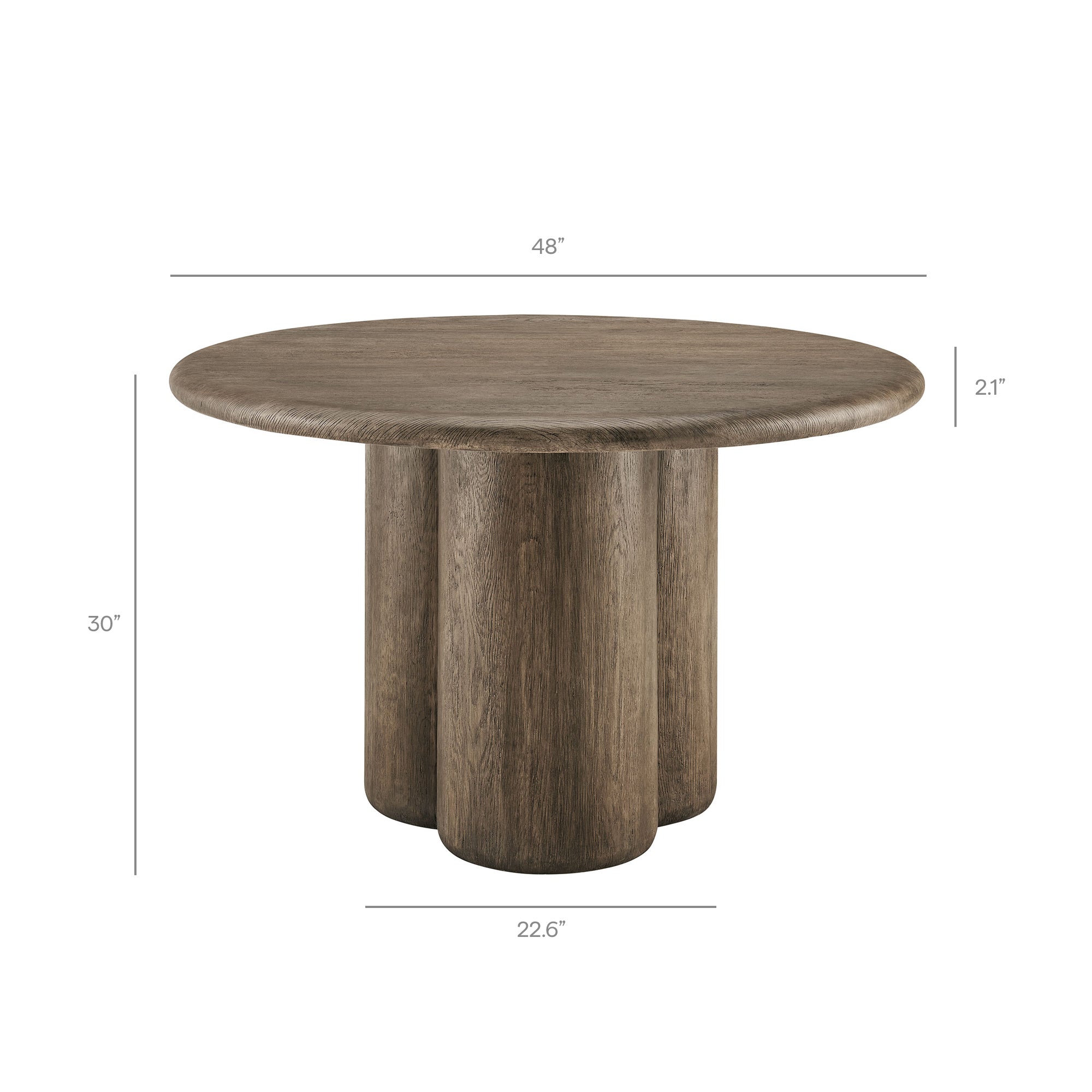 Tori 48 Inch Round Indoor and Outdoor Patio Dining Table