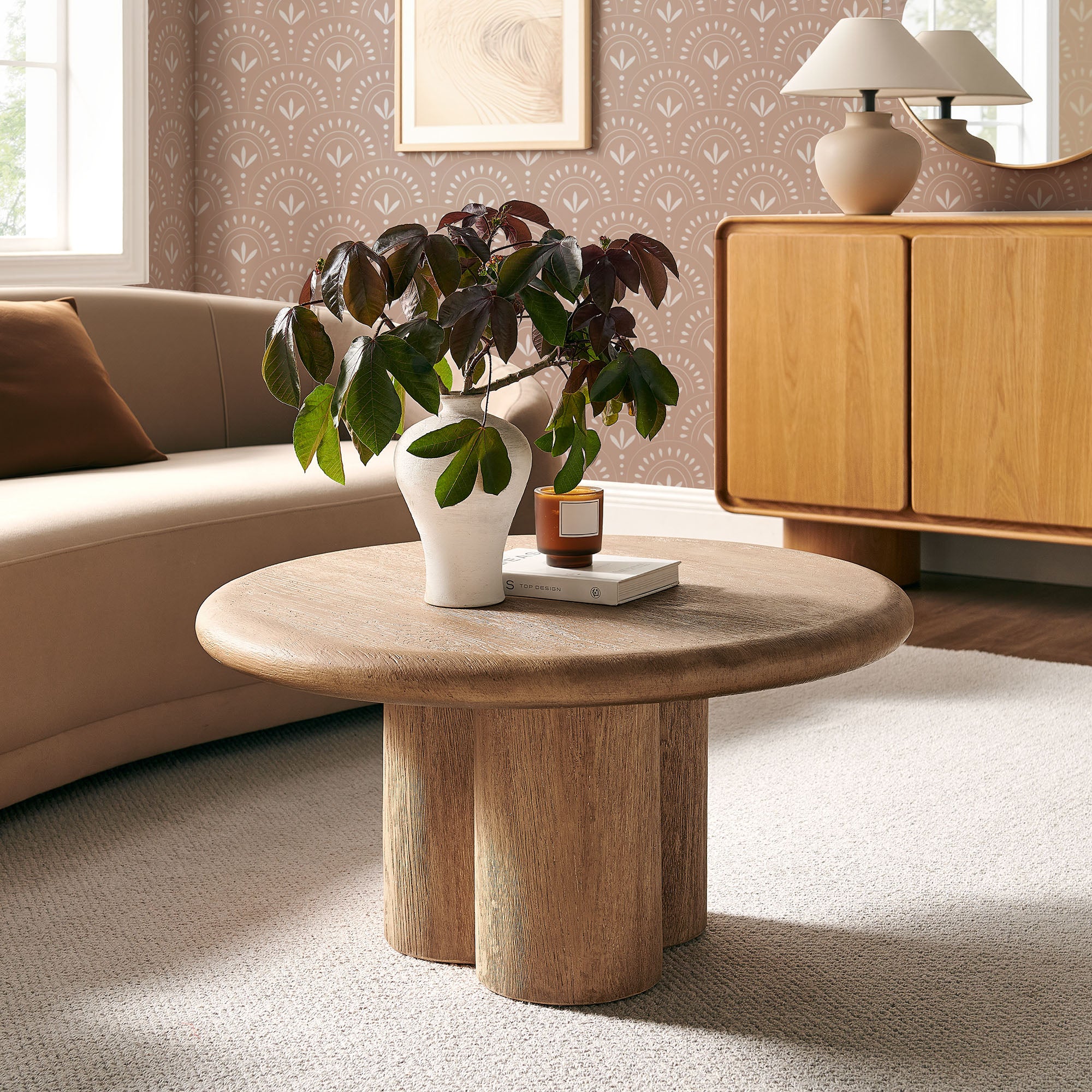 Tori 31 Inch Round Indoor and Outdoor Patio Coffee Table