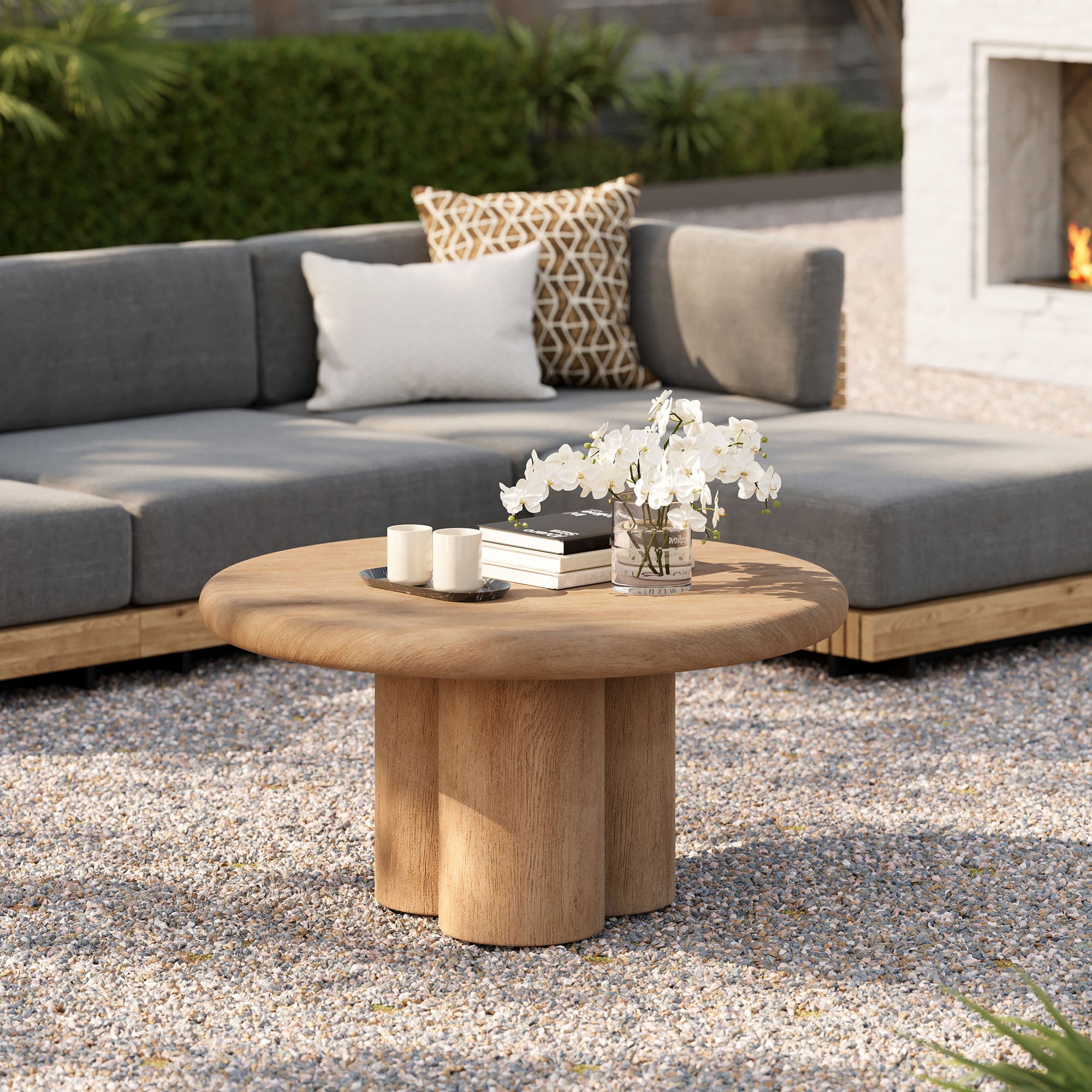 Tori 31 Inch Round Indoor and Outdoor Patio Coffee Table