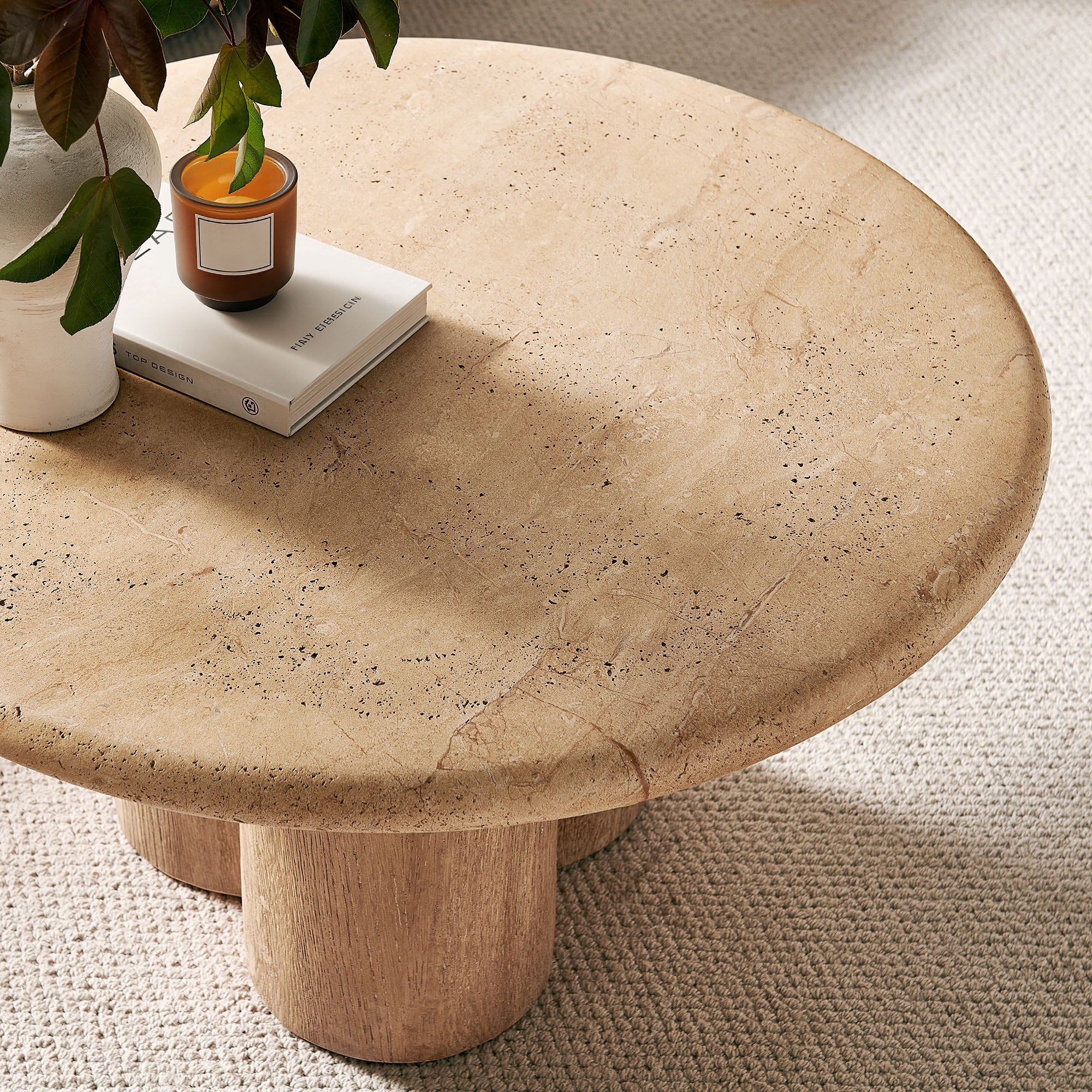 Tori 31 Inch Round Indoor and Outdoor Patio Coffee Table