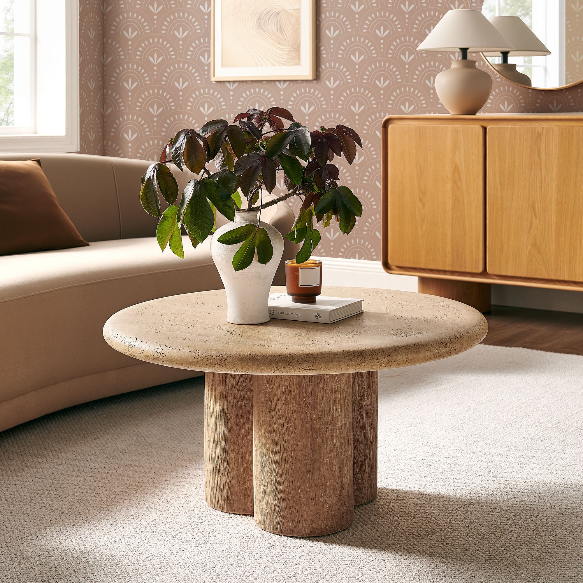 Tori 31 Inch Round Indoor and Outdoor Patio Coffee Table