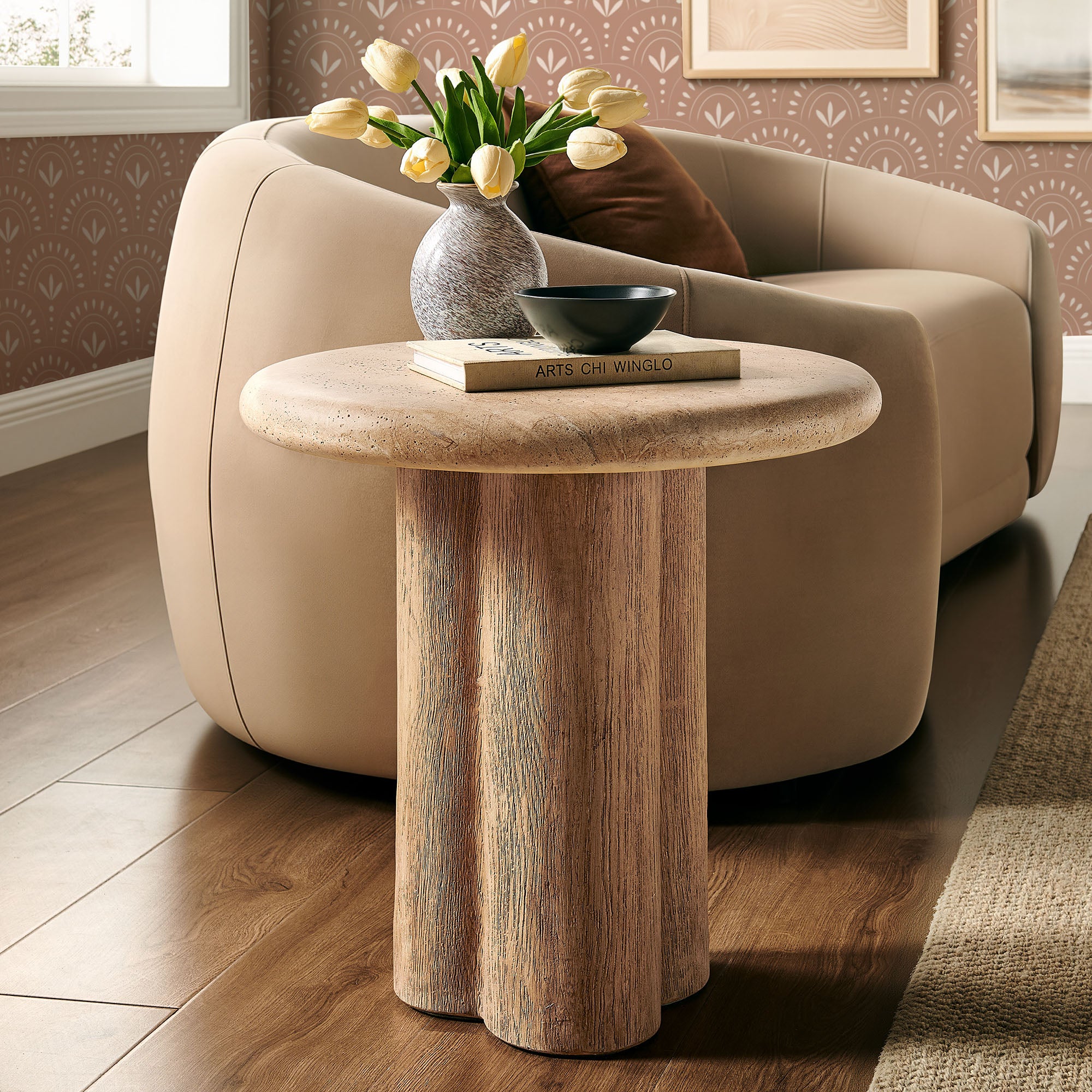 Tori 20 Inch Round Indoor and Outdoor Patio Side Table