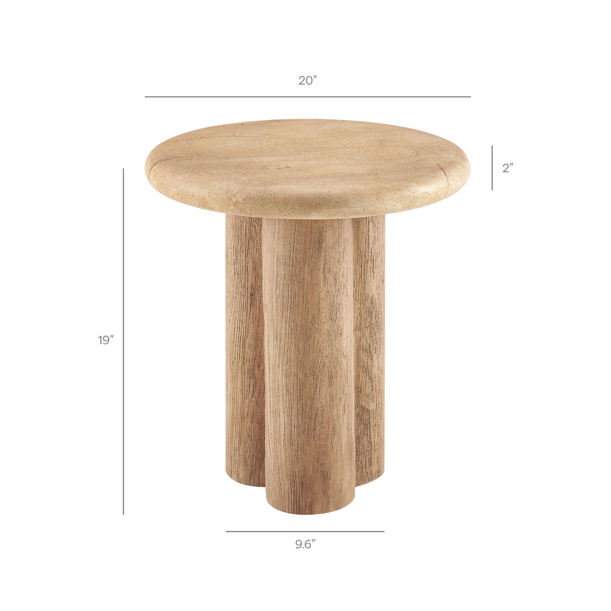 Tori 20 Inch Round Indoor and Outdoor Patio Side Table
