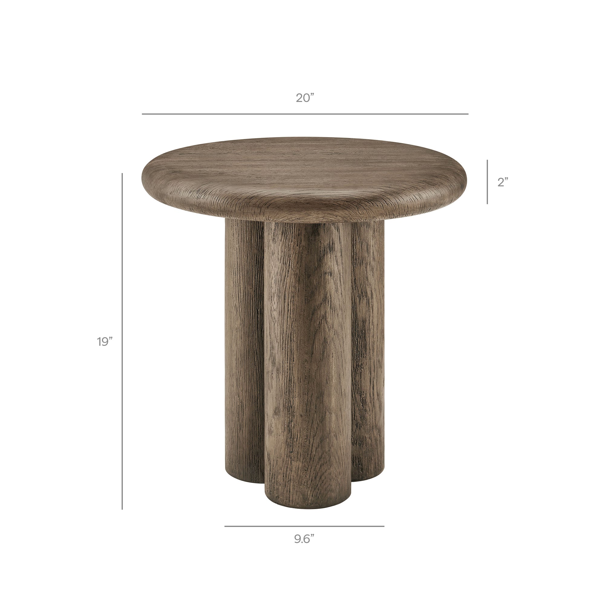Tori 20 Inch Round Indoor and Outdoor Patio Side Table