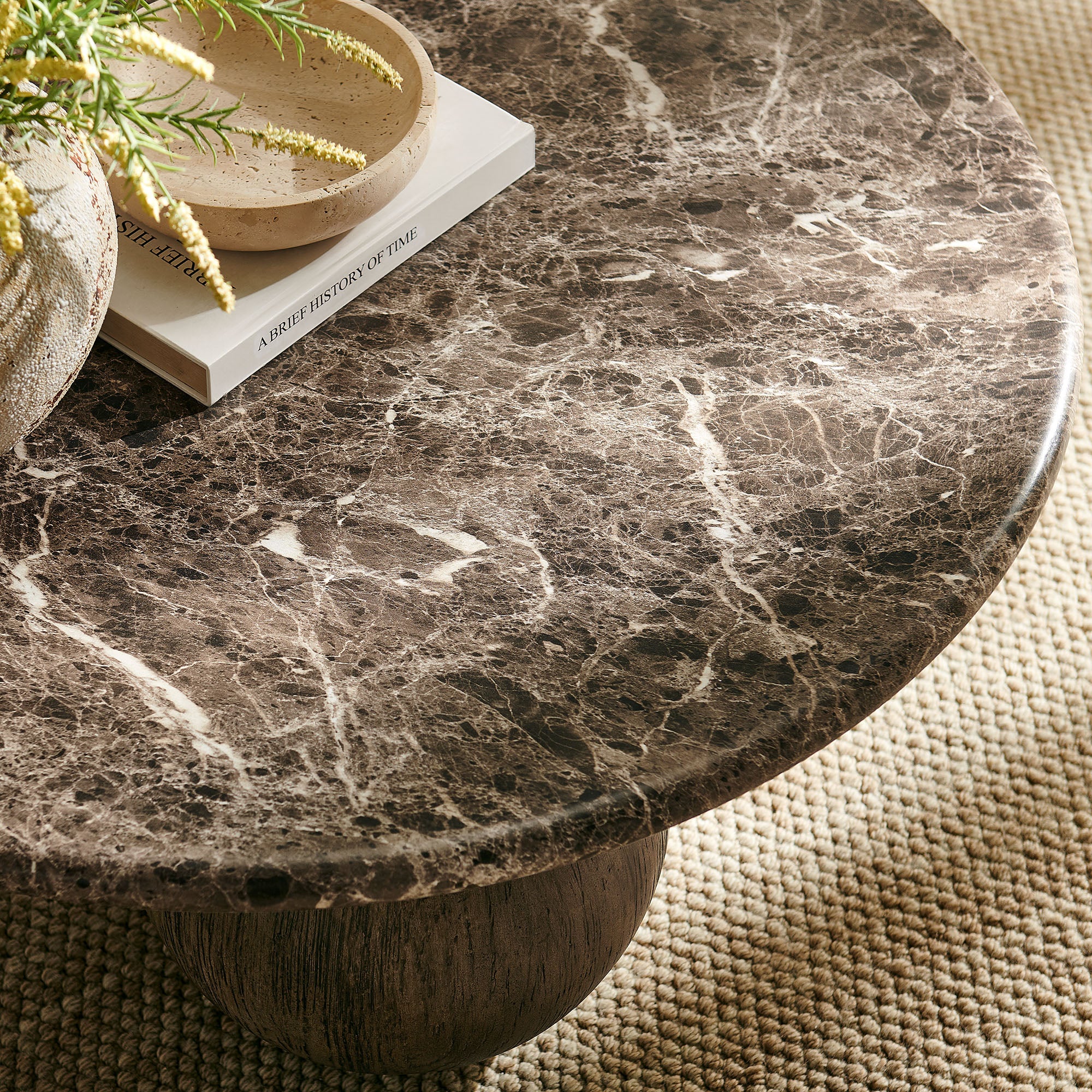 Pietra Indoor Outdoor Patio Round Coffee Table