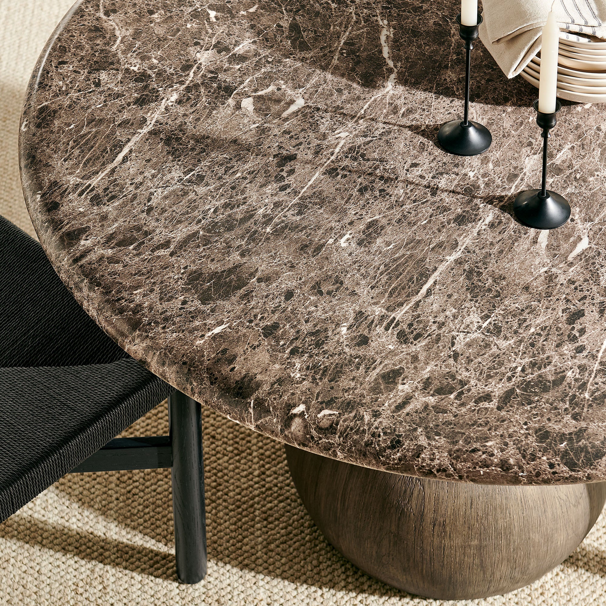 Pietra Indoor Outdoor Patio Round Dining Table