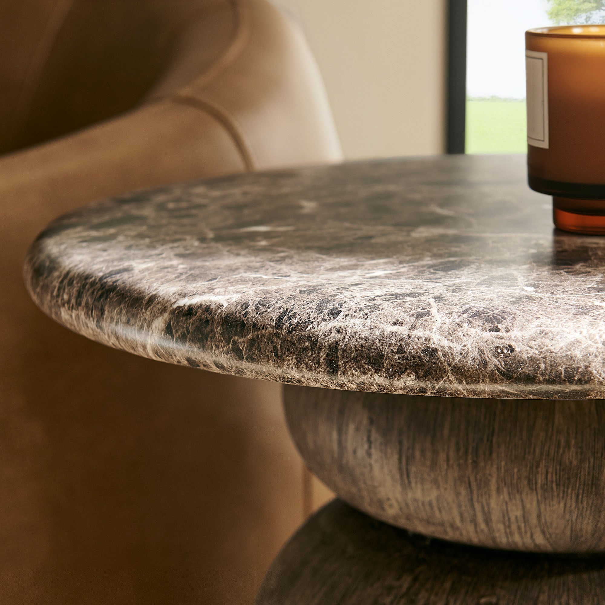 Pietra Indoor Outdoor Patio Round Side Table