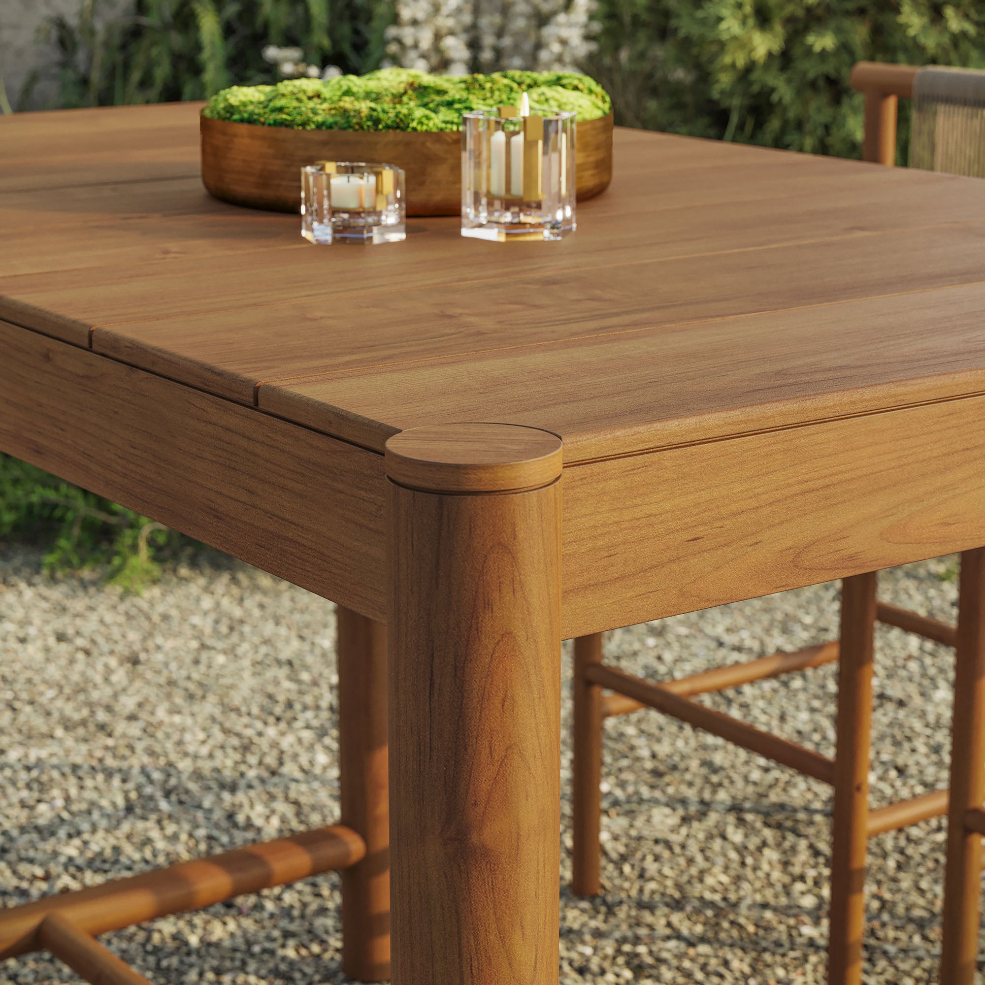 Eleni Rectangle 56-Inch Outdoor Patio Teak Wood Rectangular Bar Table