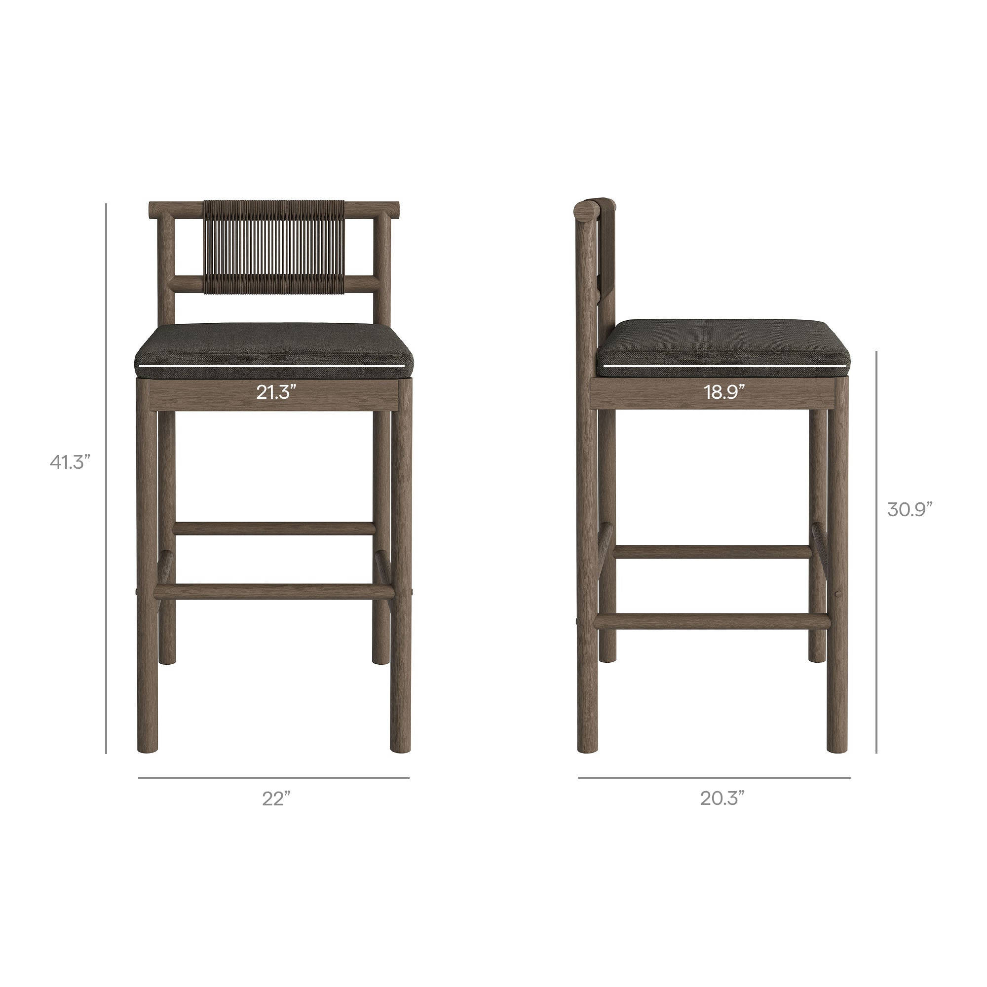 Eleni 5-Piece Outdoor Patio Teak Wood Bar Set