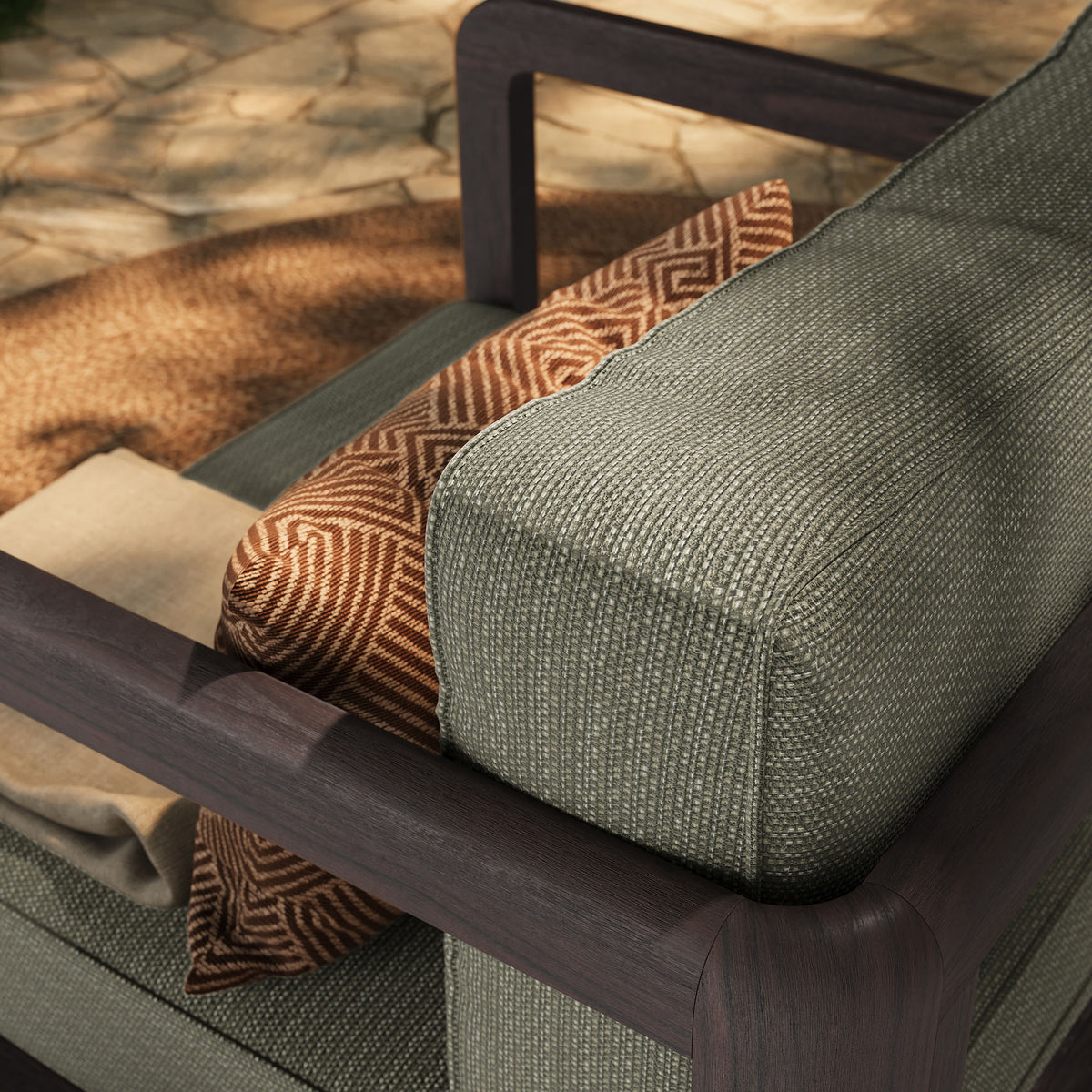 Kona Outdoor Patio Teak Wood Armchair