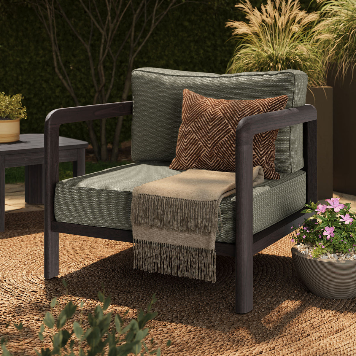 Kona Outdoor Patio Teak Wood Armchair