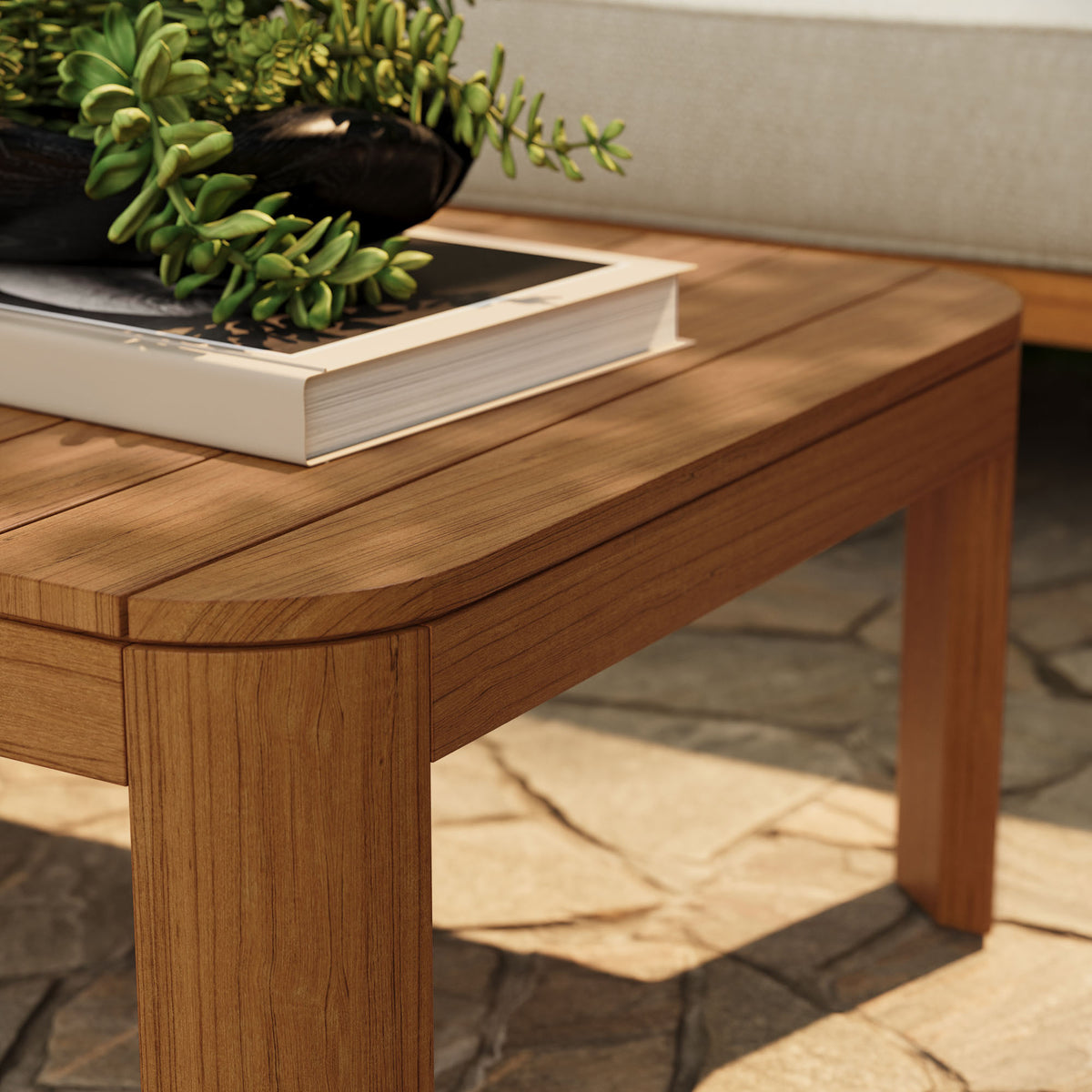 Kona 47 Inch Outdoor Patio Teak Wood Coffee Table