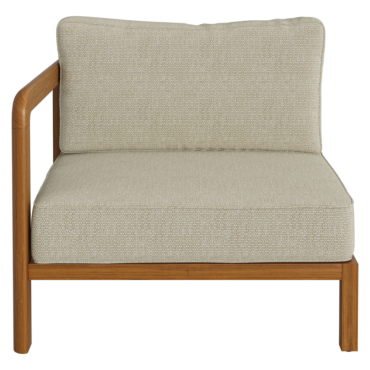 Kona Outdoor Patio Teak Wood Left-Arm Facing Modular Armchair