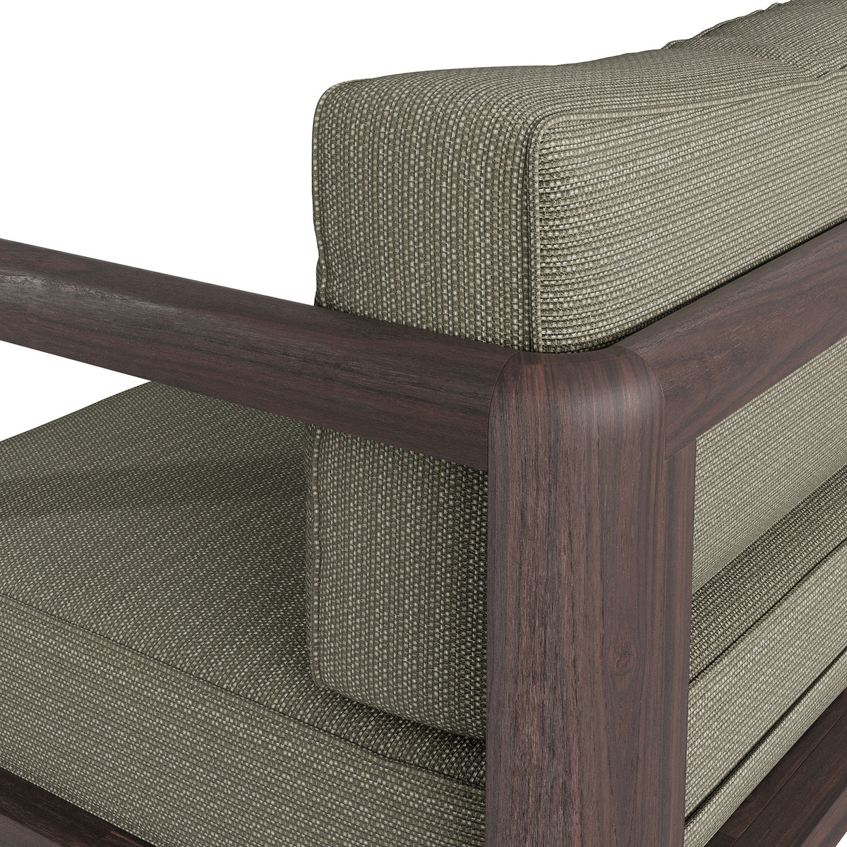 Kona Outdoor Patio Teak Wood Right-Arm Facing Modular Armchair