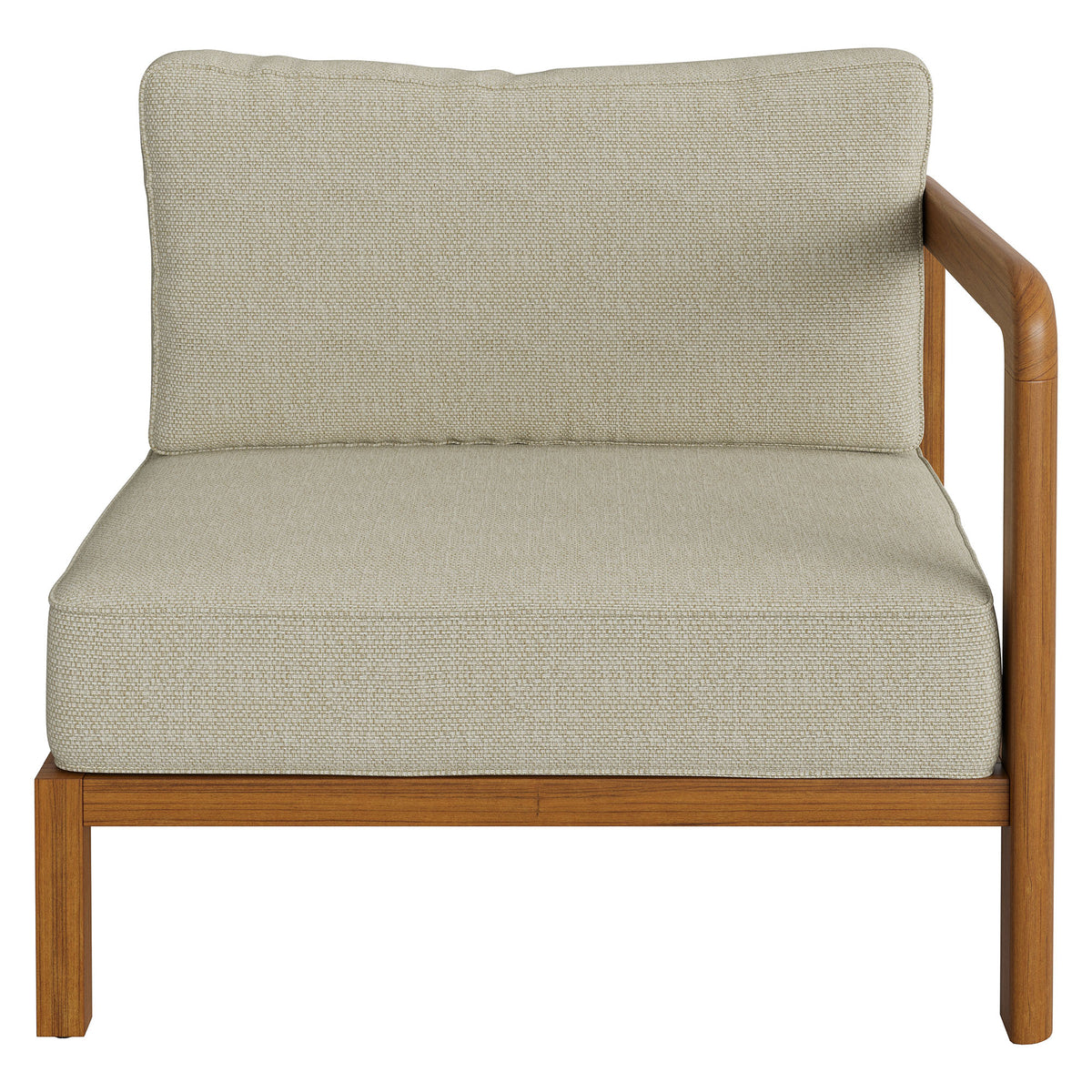 Kona Outdoor Patio Teak Wood Right-Arm Facing Modular Armchair