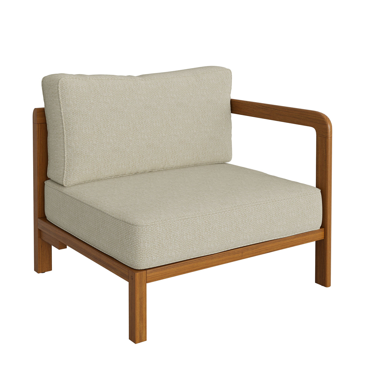 Kona 5-Piece Outdoor Patio Teak Wood Corner Modular Sofa